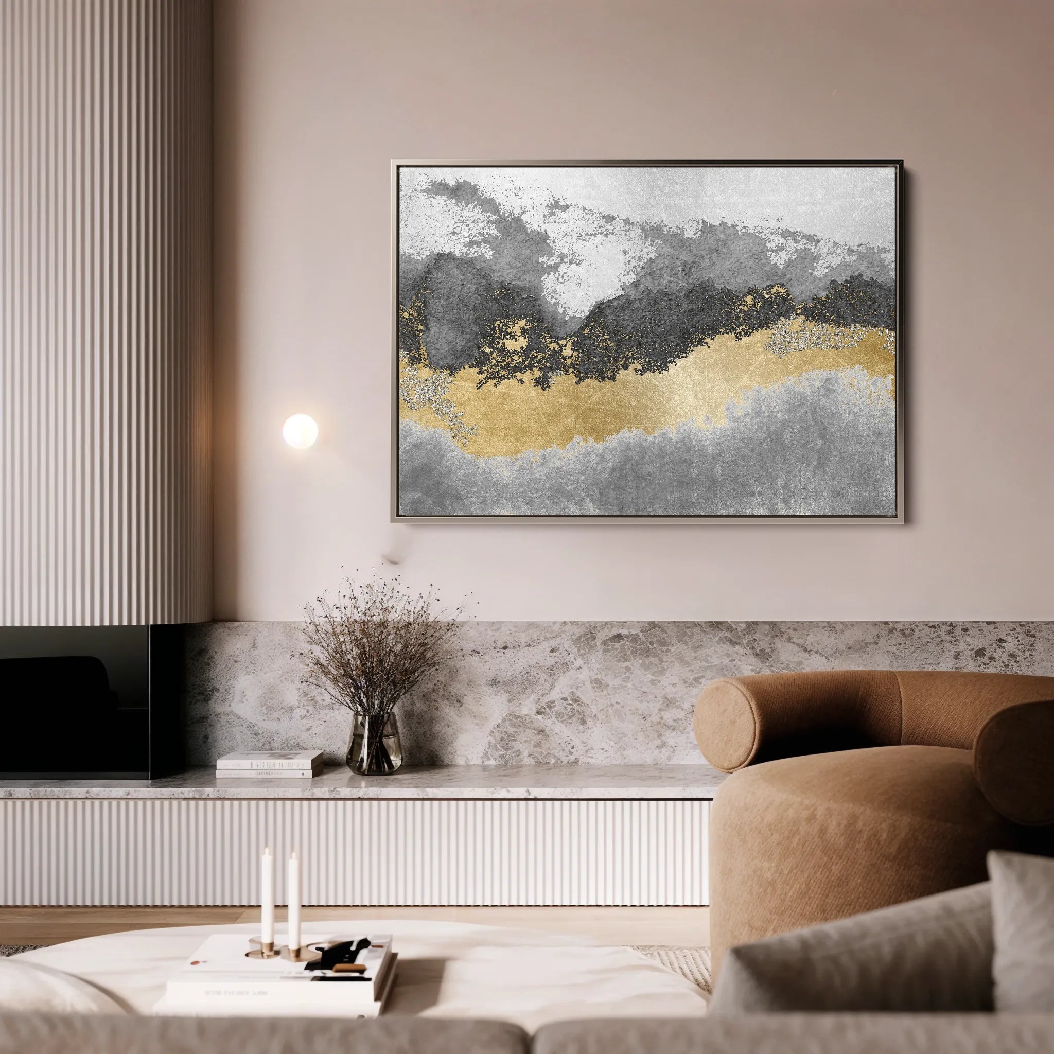 Abstract 070 Canvas Art 18" x 24" / 45 x 60 cm / Black