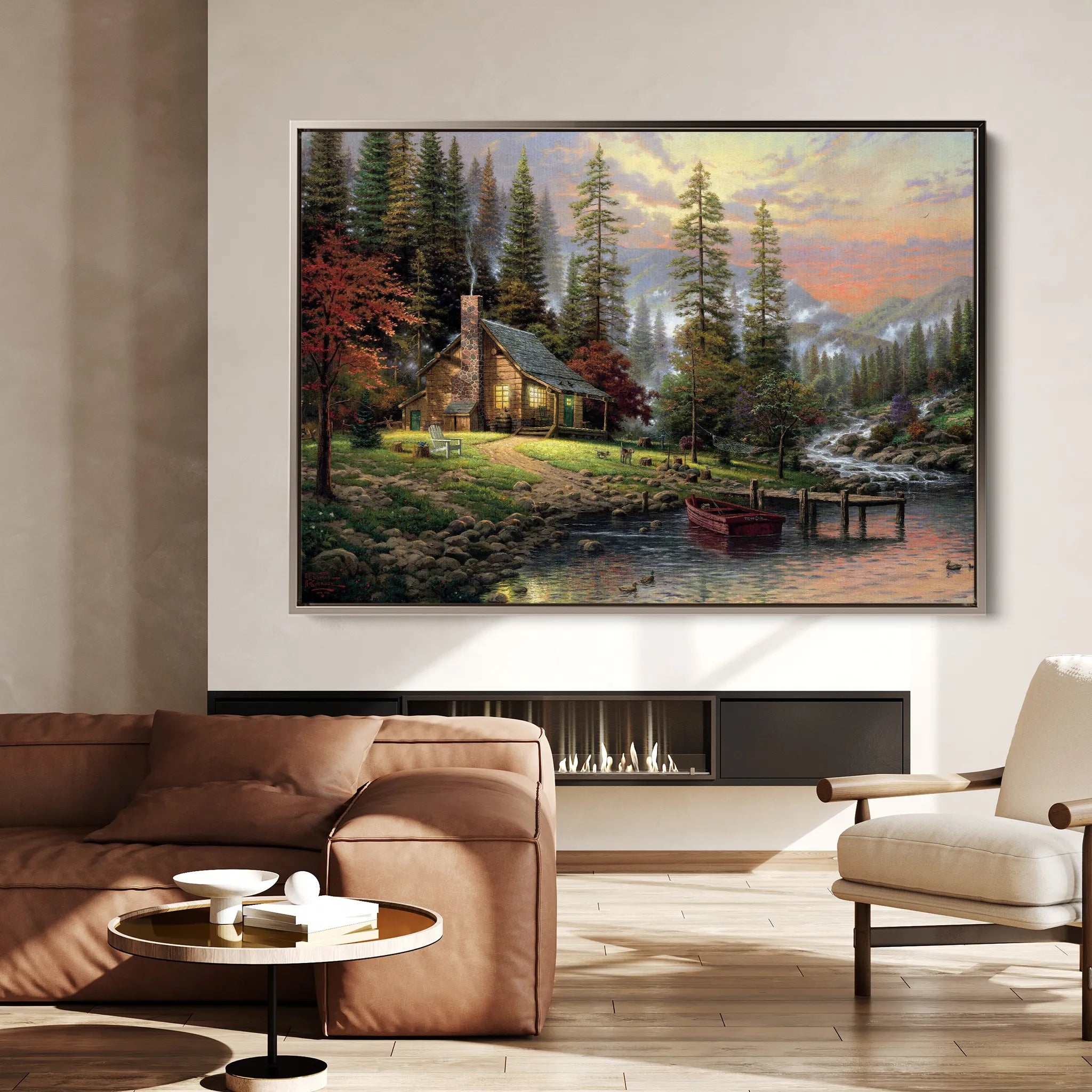 Landscape 070 Canvas Art 18" x 24" / 45 x 60 cm / Black
