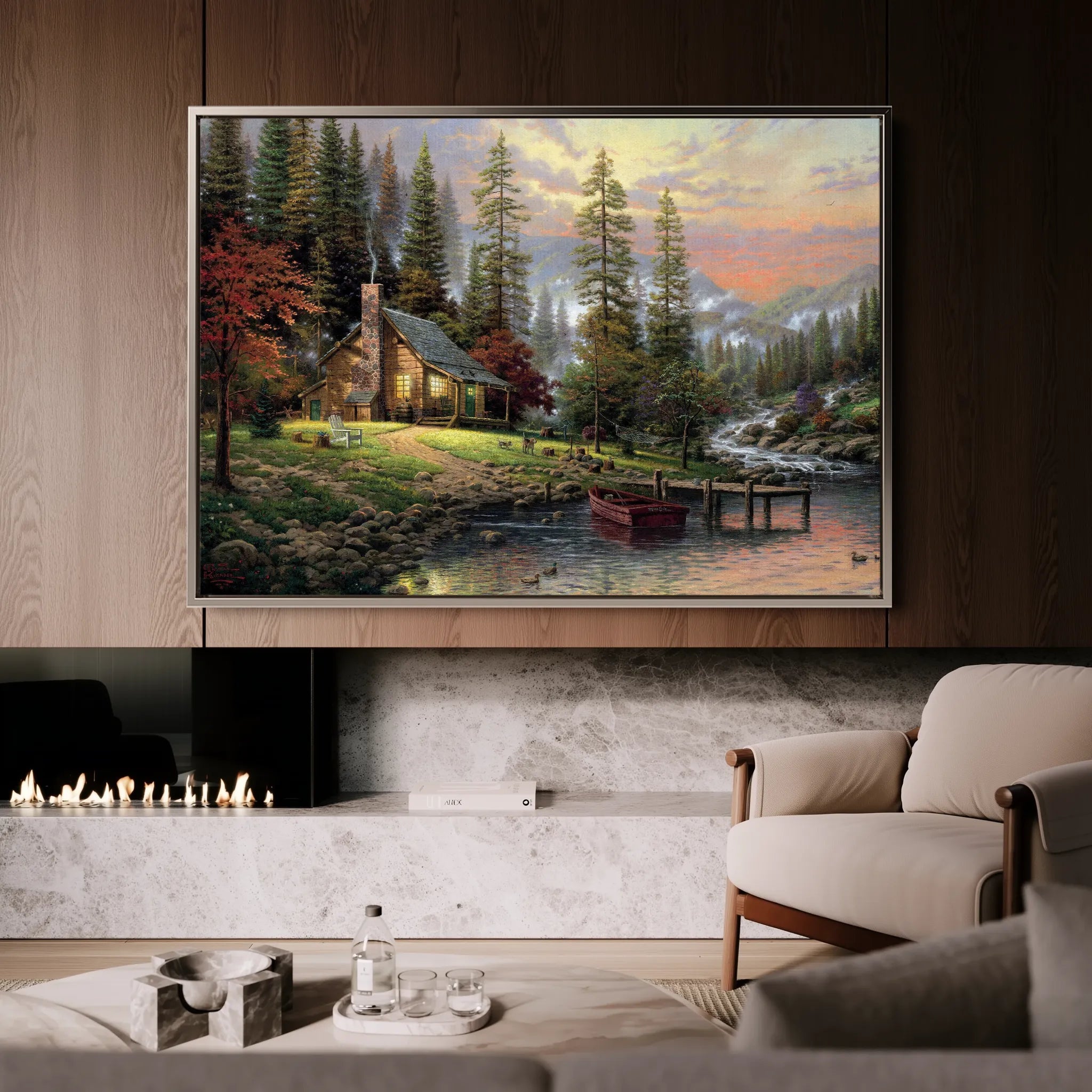 Landscape 070 Canvas Art 18" x 24" / 45 x 60 cm / Black
