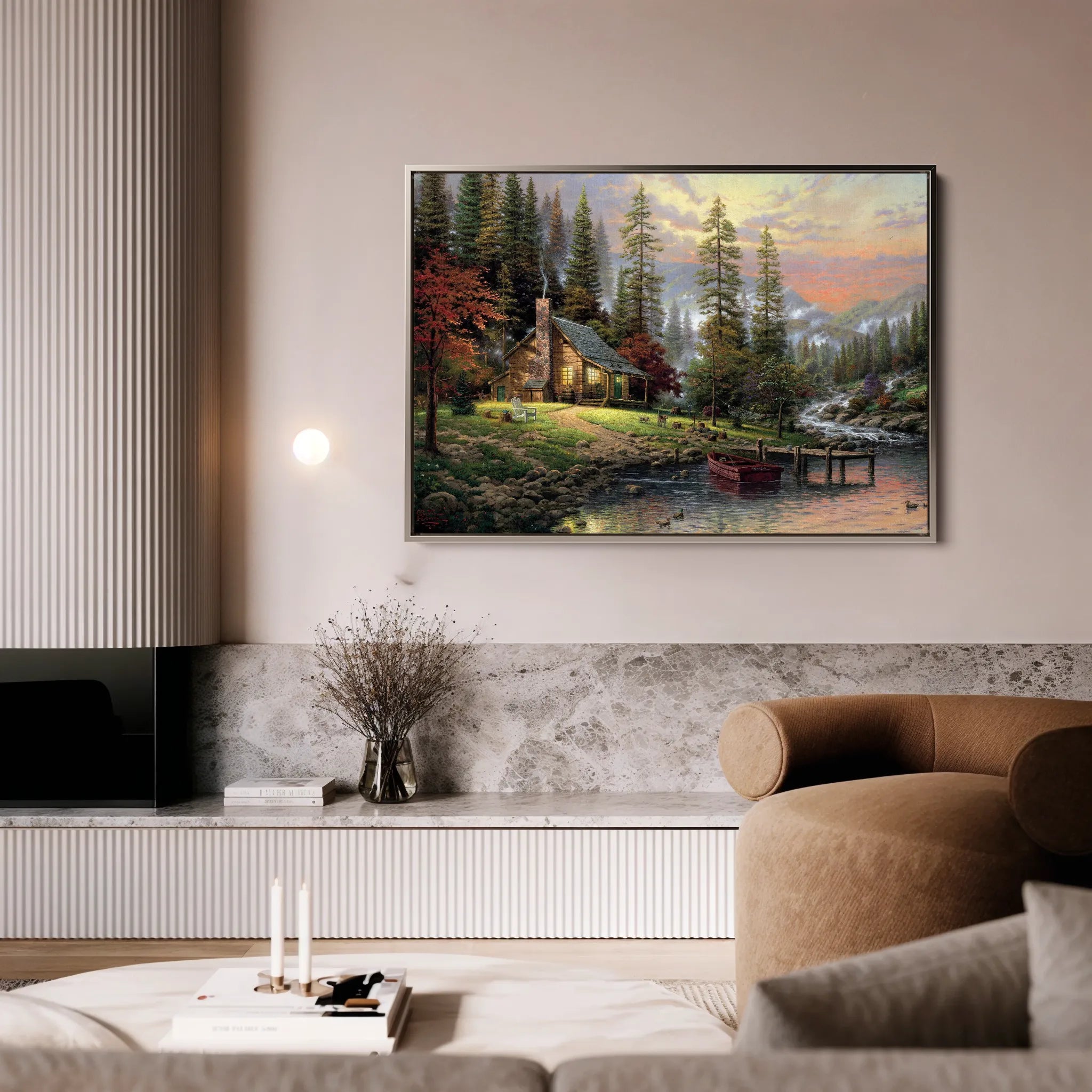 Landscape 070 Canvas Art 18" x 24" / 45 x 60 cm / Black
