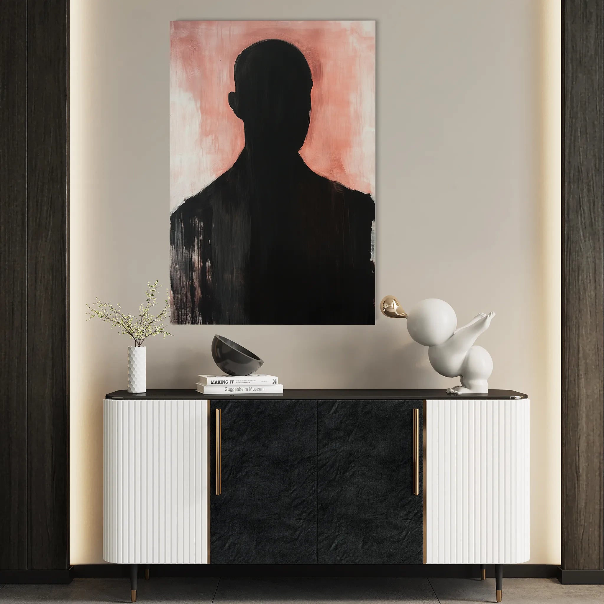 Portrait 070 Canvas Art 18" x 24" / 45 x 60 cm / Black