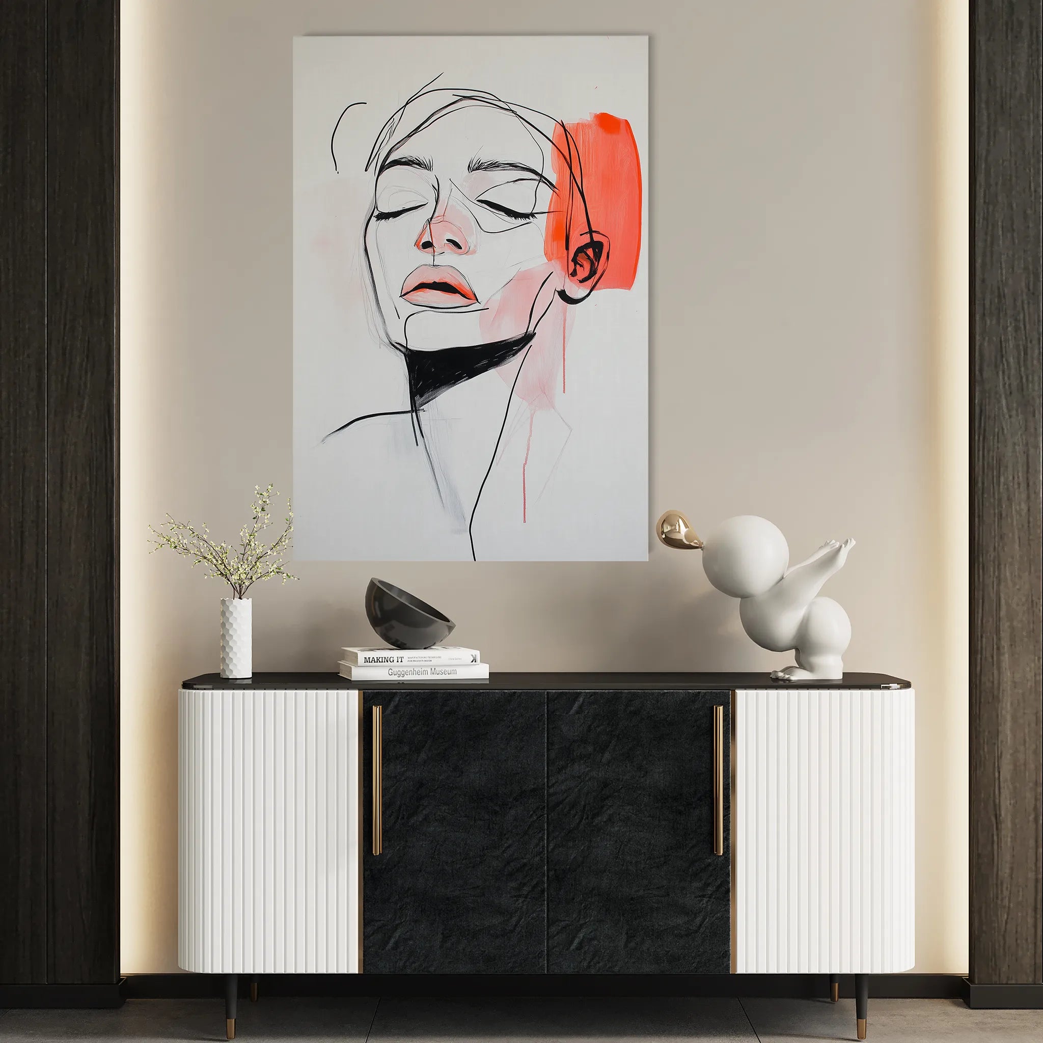 Portrait 071 Canvas Art 18" x 24" / 45 x 60 cm / Black