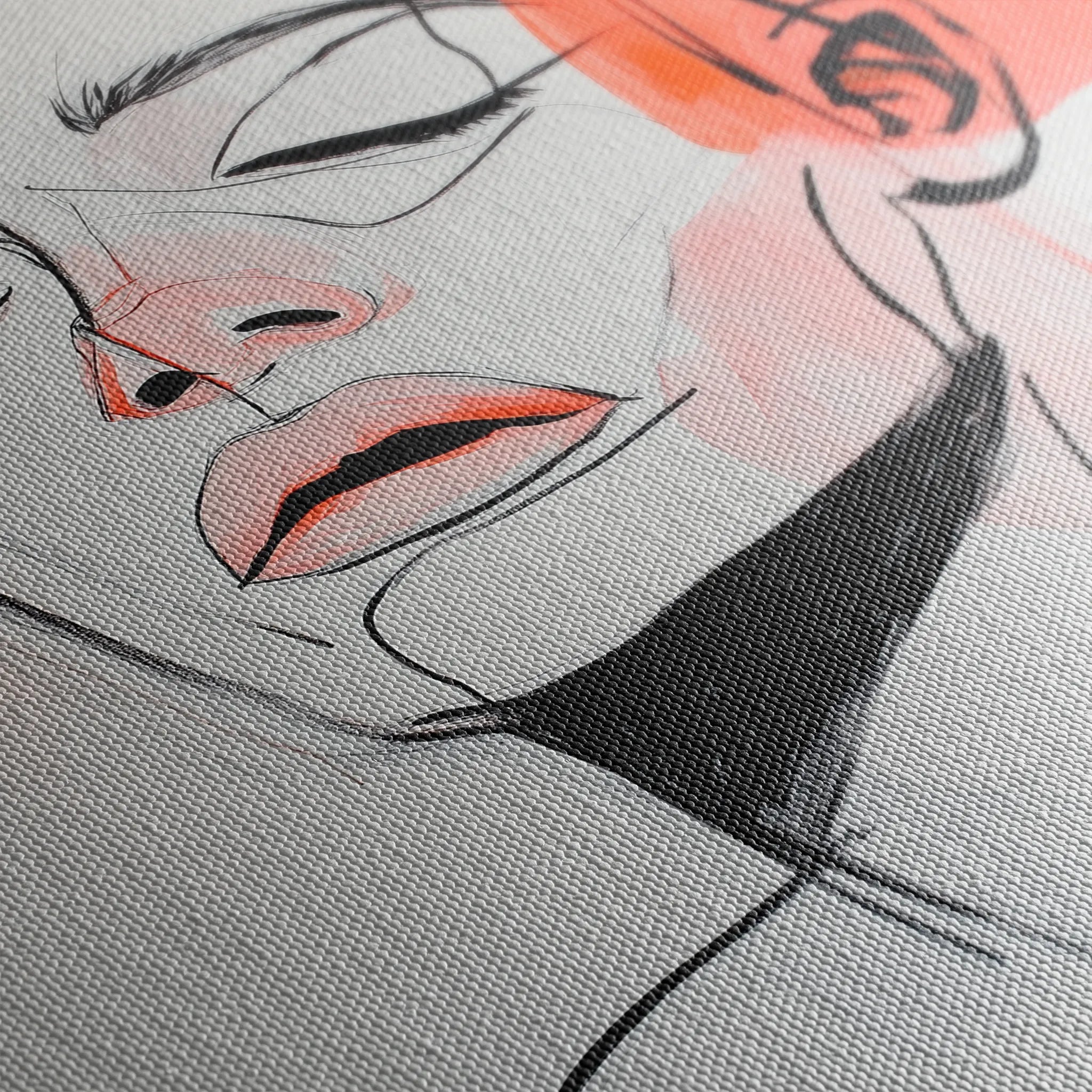 Portrait 071 Canvas Art 18" x 24" / 45 x 60 cm / Black