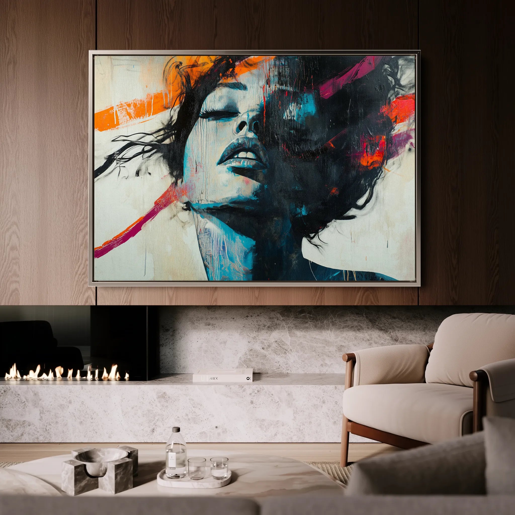 Portrait 072 Canvas Art 18" x 24" / 45 x 60 cm / Black