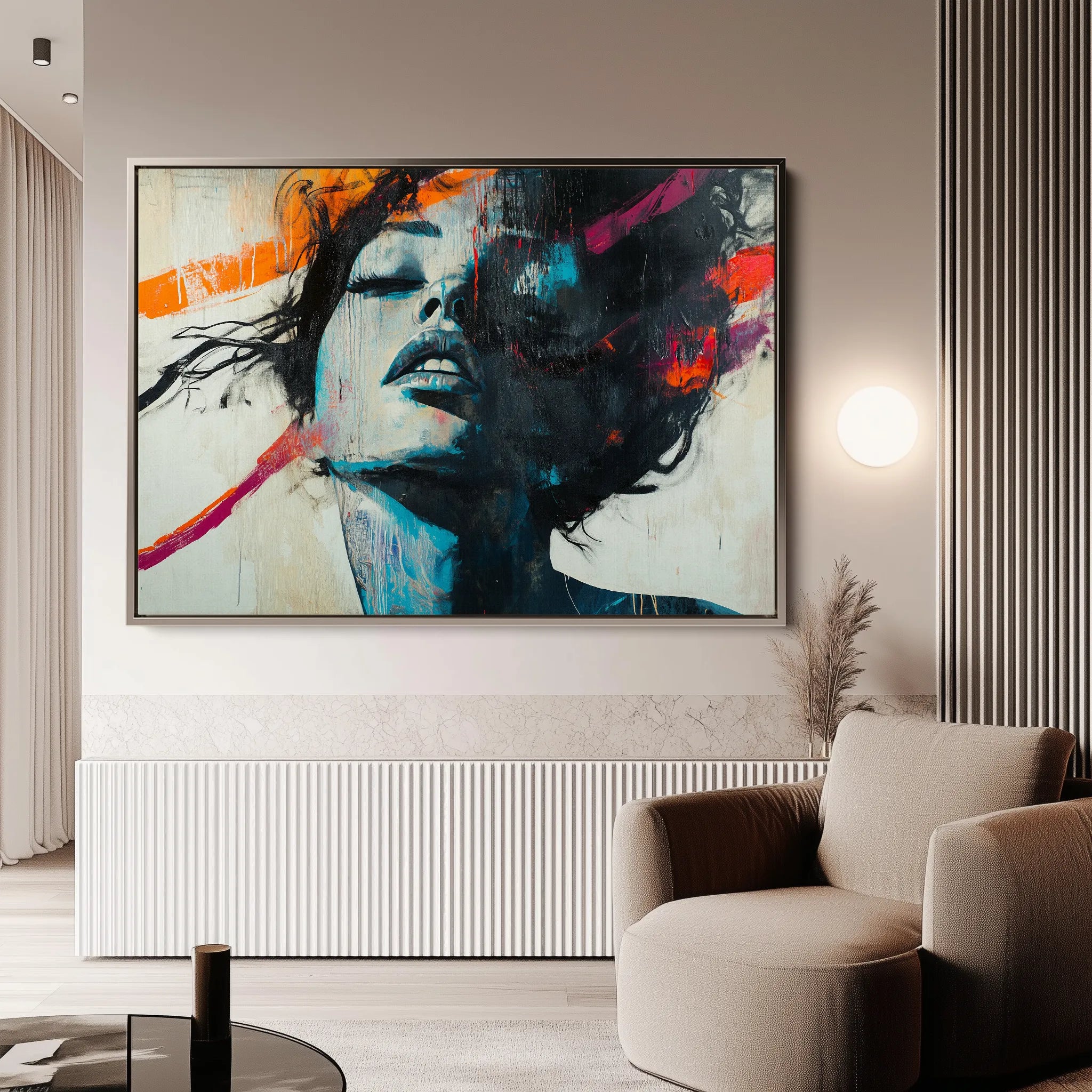 Portrait 072 Canvas Art 18" x 24" / 45 x 60 cm / Black