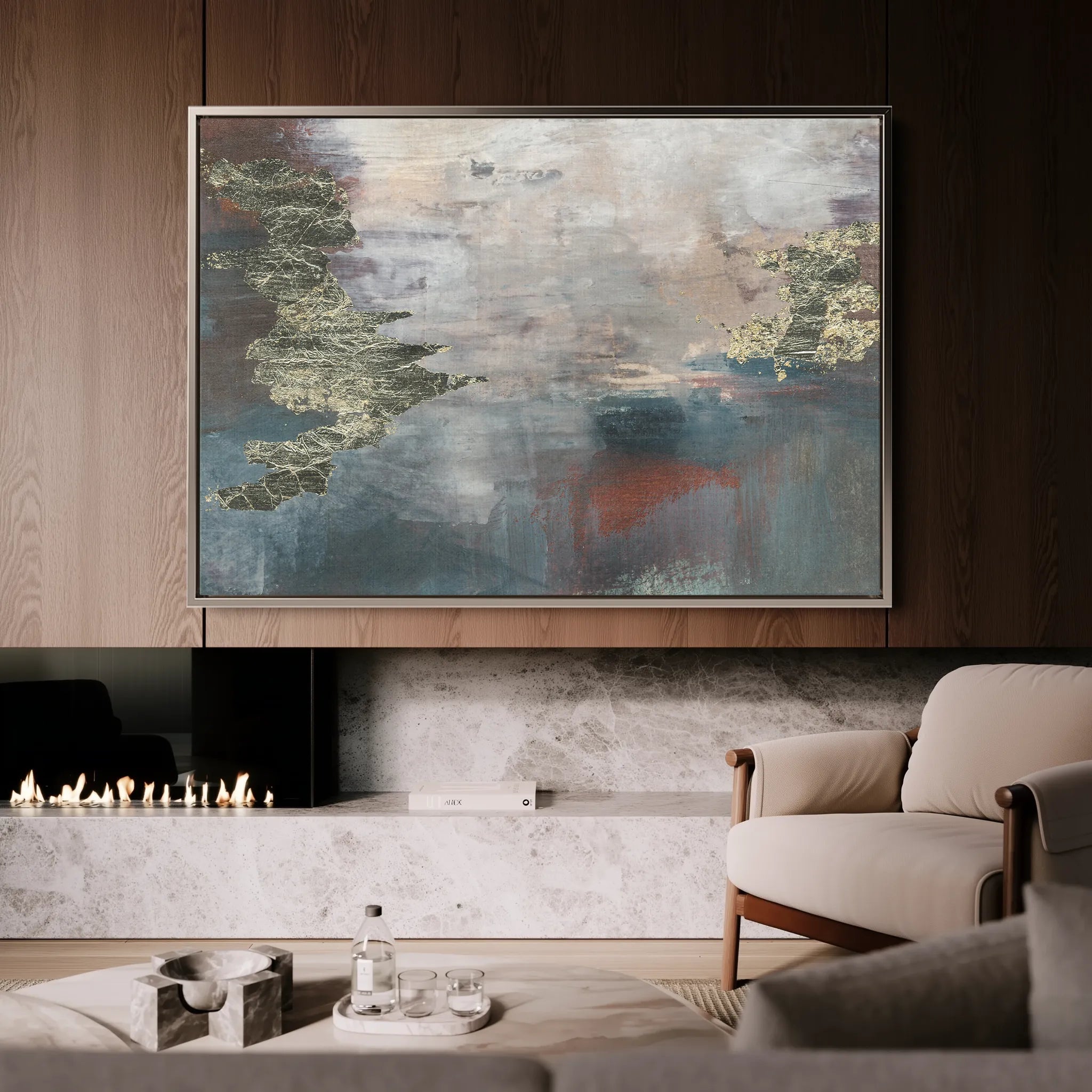 Abstract 073 Canvas Art 18" x 24" / 45 x 60 cm / Black