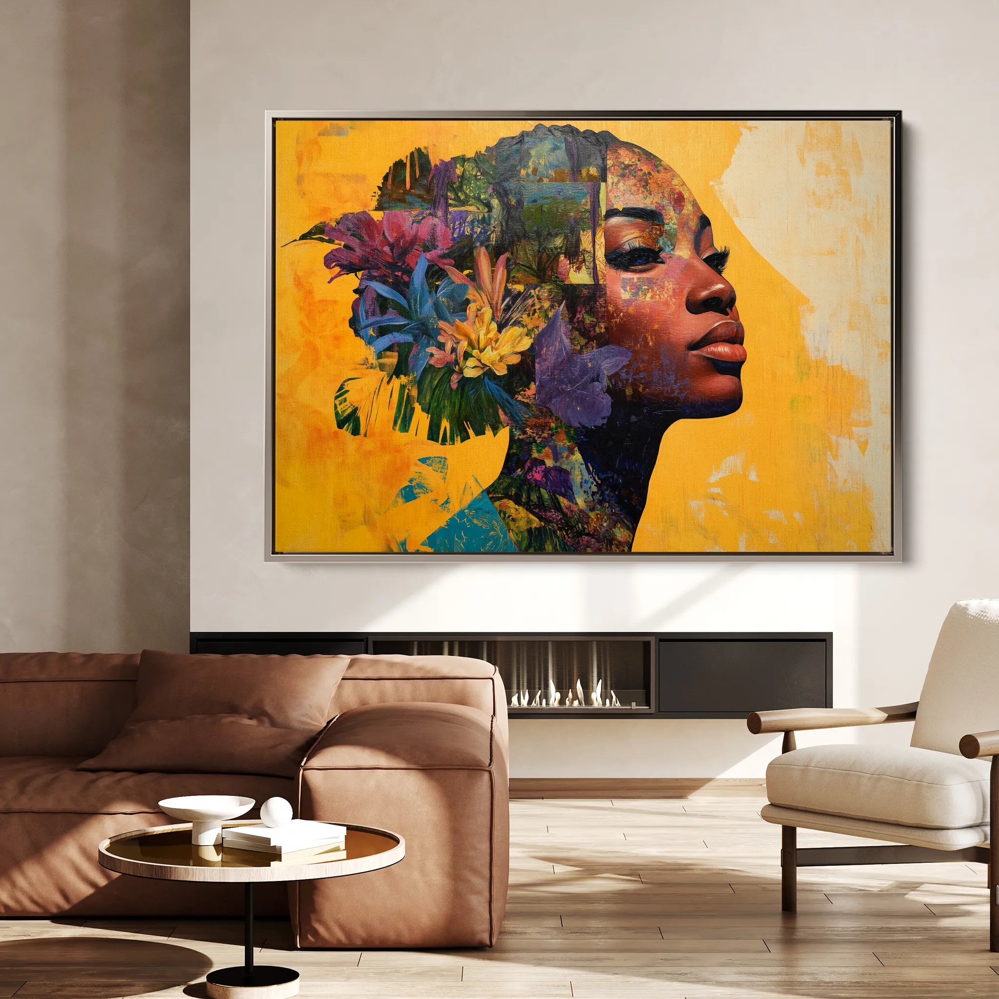 Portrait 073 Canvas Art 18" x 24" / 45 x 60 cm / Black