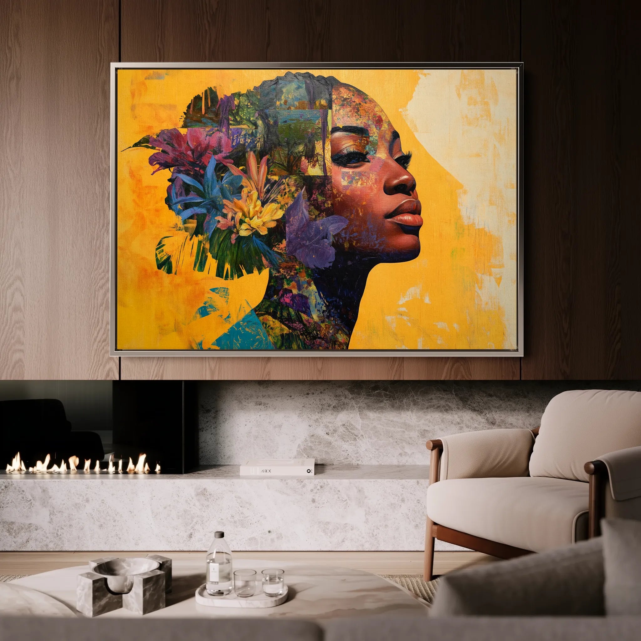 Portrait 073 Canvas Art 18" x 24" / 45 x 60 cm / Black