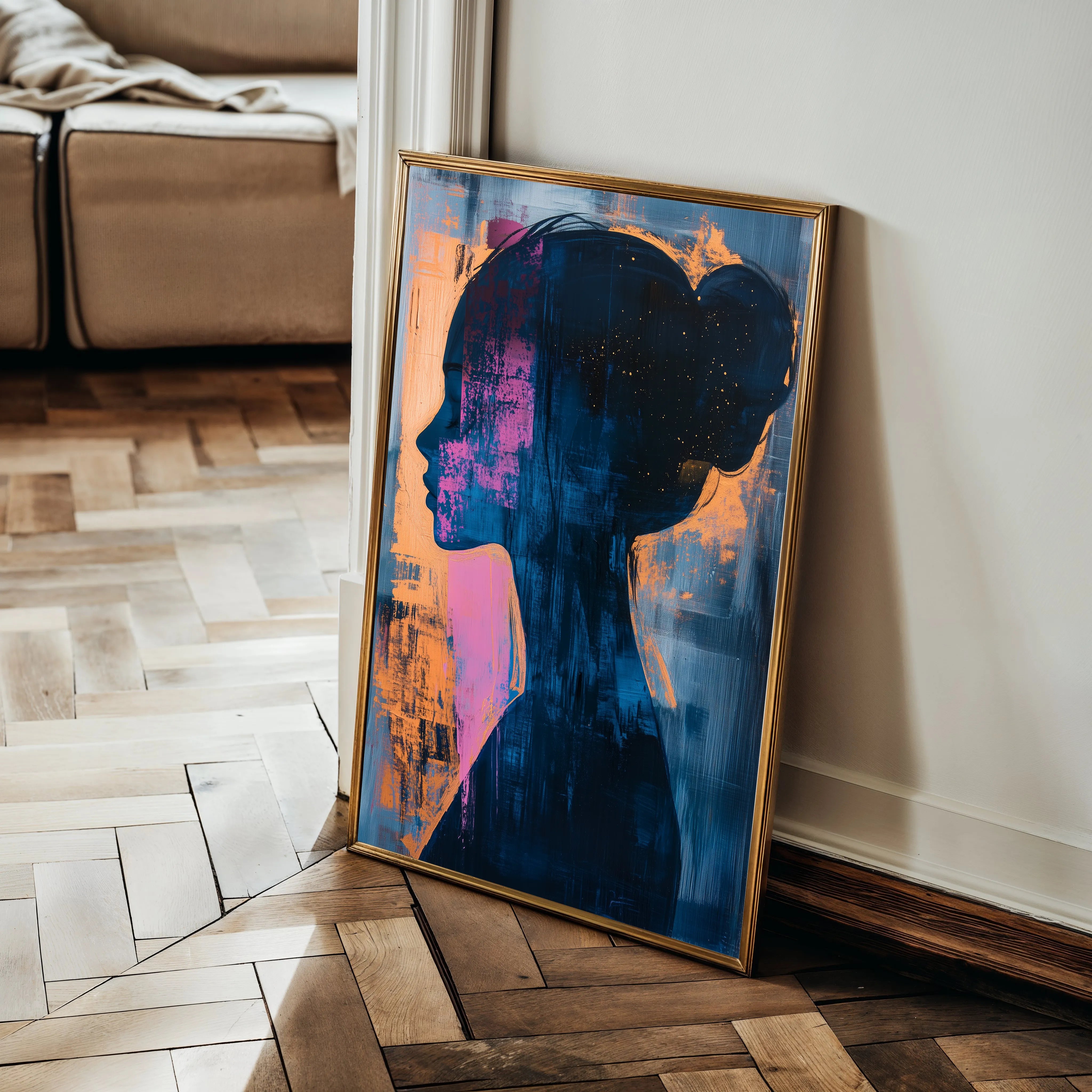 Portrait 074 Canvas Art 18" x 24" / 45 x 60 cm / Black