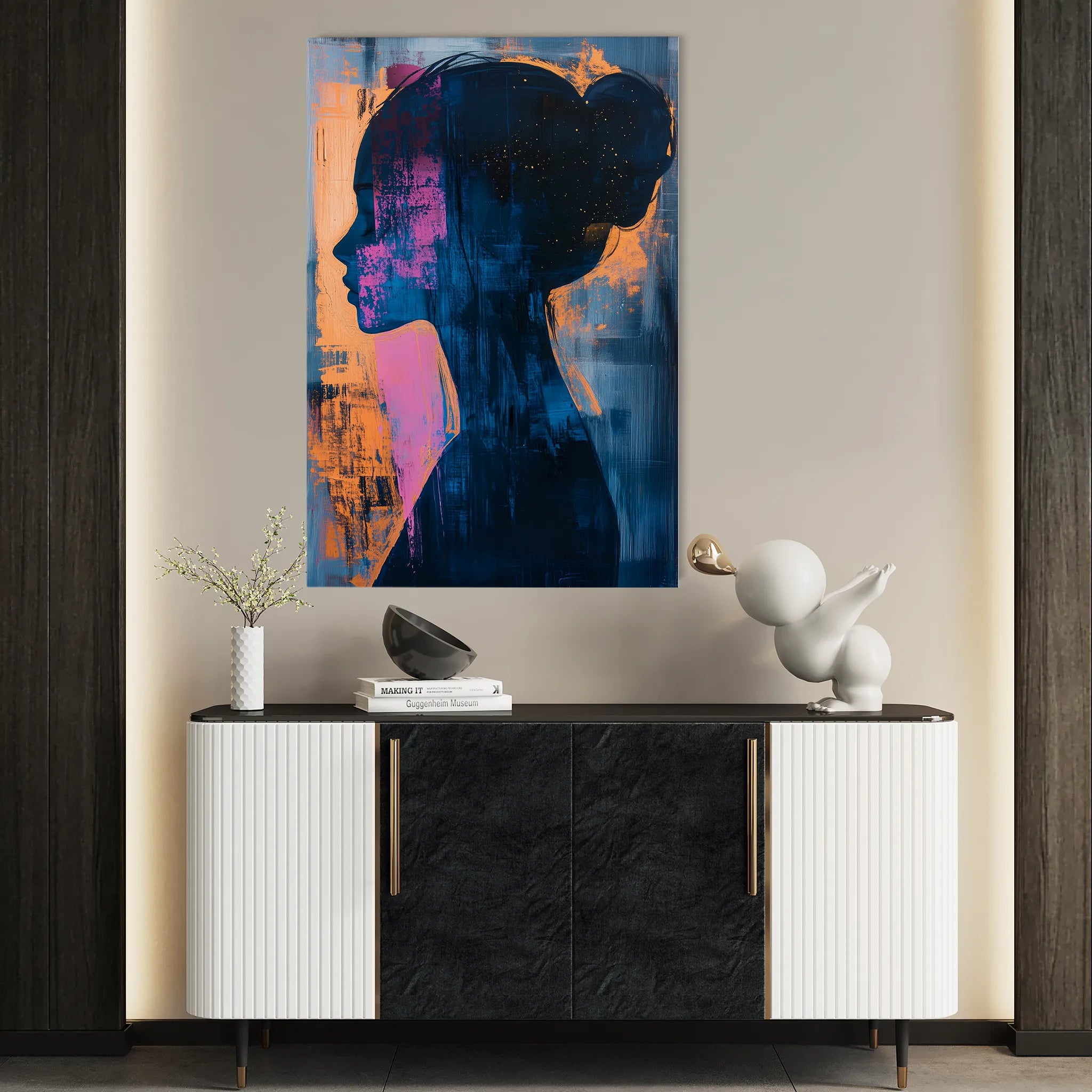 Portrait 074 Canvas Art 18" x 24" / 45 x 60 cm / Black