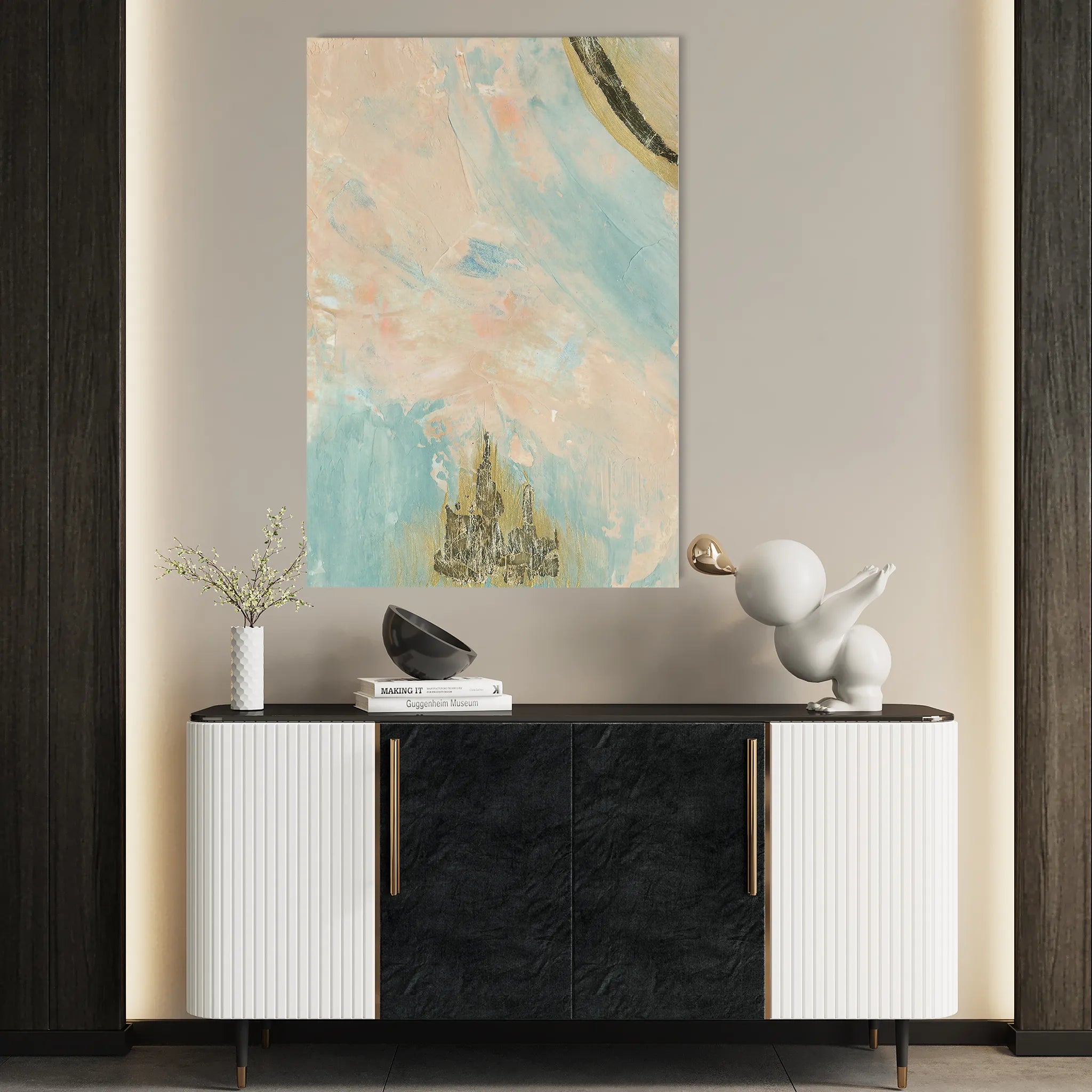 Abstract 075 Canvas Art 18" x 24" / 45 x 60 cm / Black