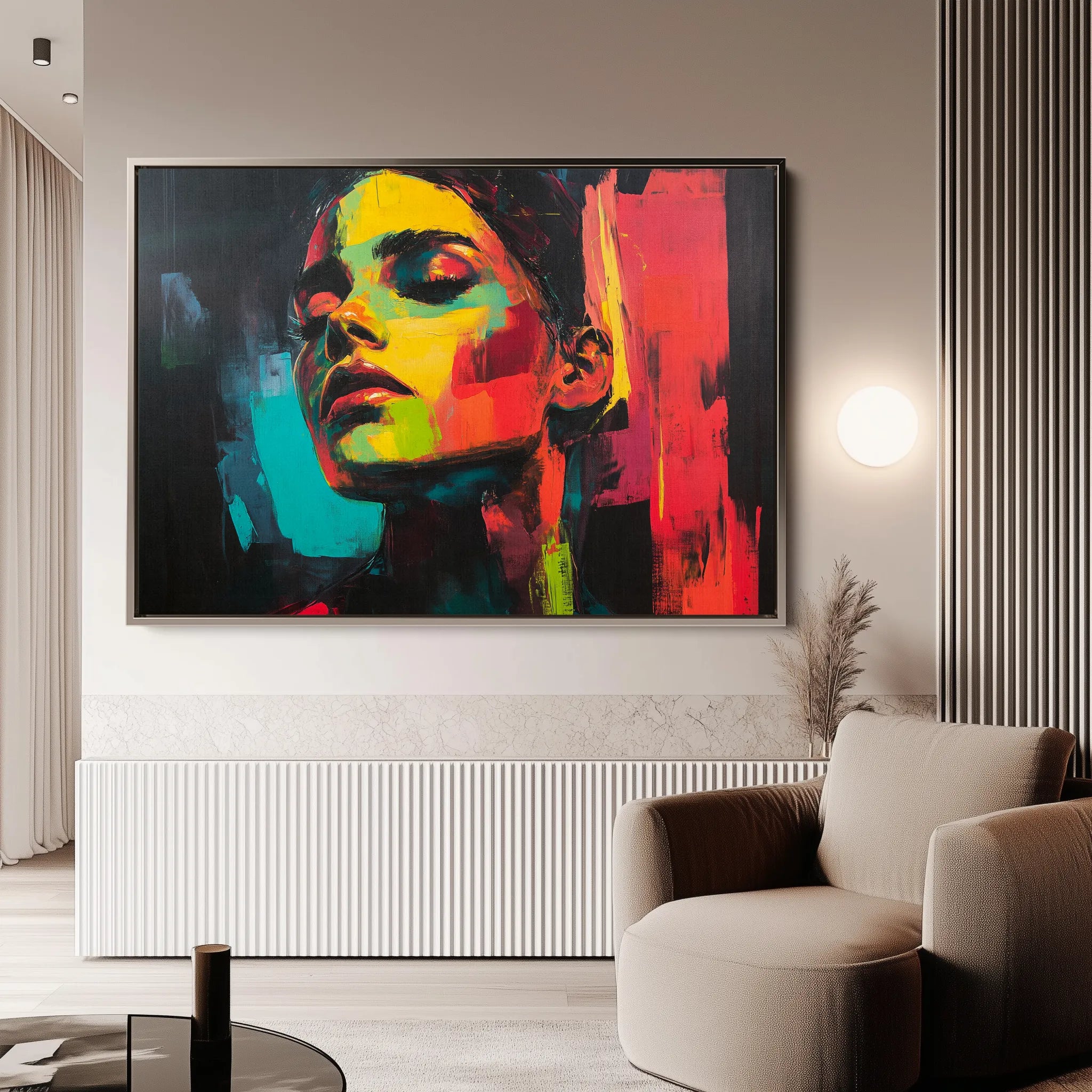 Portrait 076 Canvas Art 18" x 24" / 45 x 60 cm / Black
