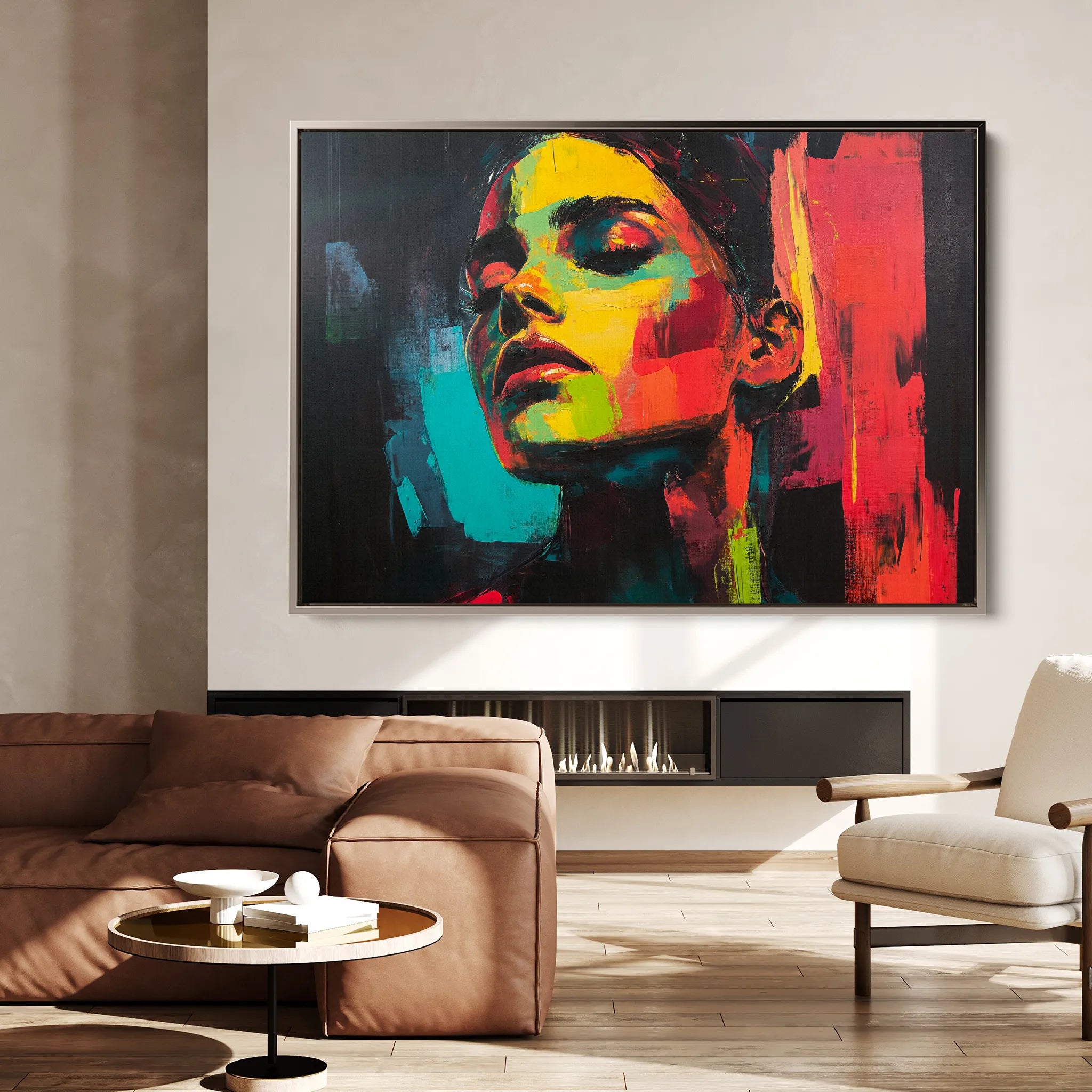 Portrait 076 Canvas Art 18" x 24" / 45 x 60 cm / Black