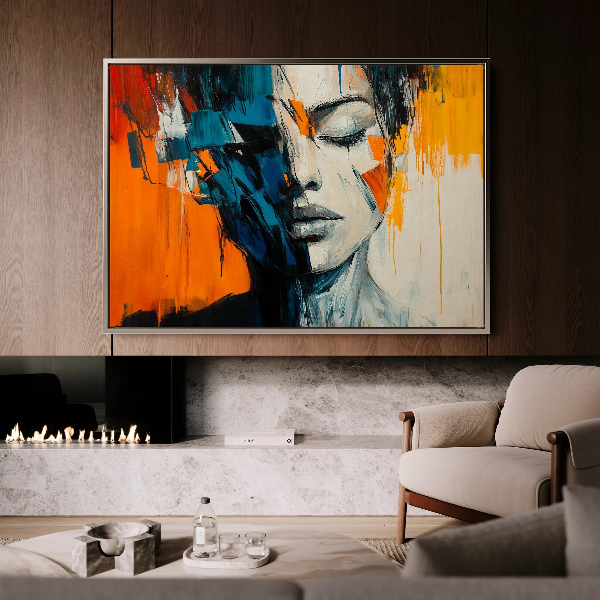 Portrait 077 Canvas Art 18" x 24" / 45 x 60 cm / Black
