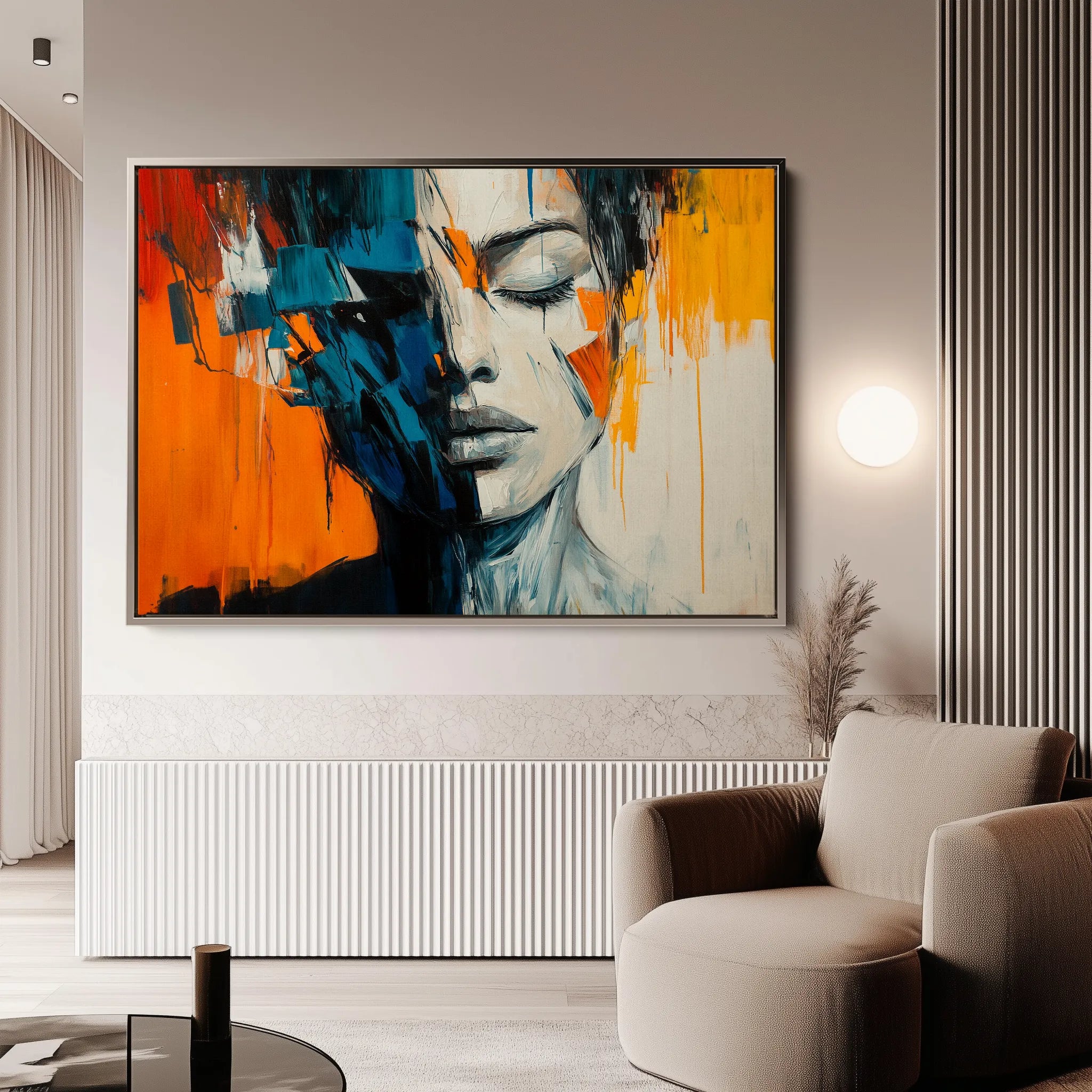 Portrait 077 Canvas Art 18" x 24" / 45 x 60 cm / Black