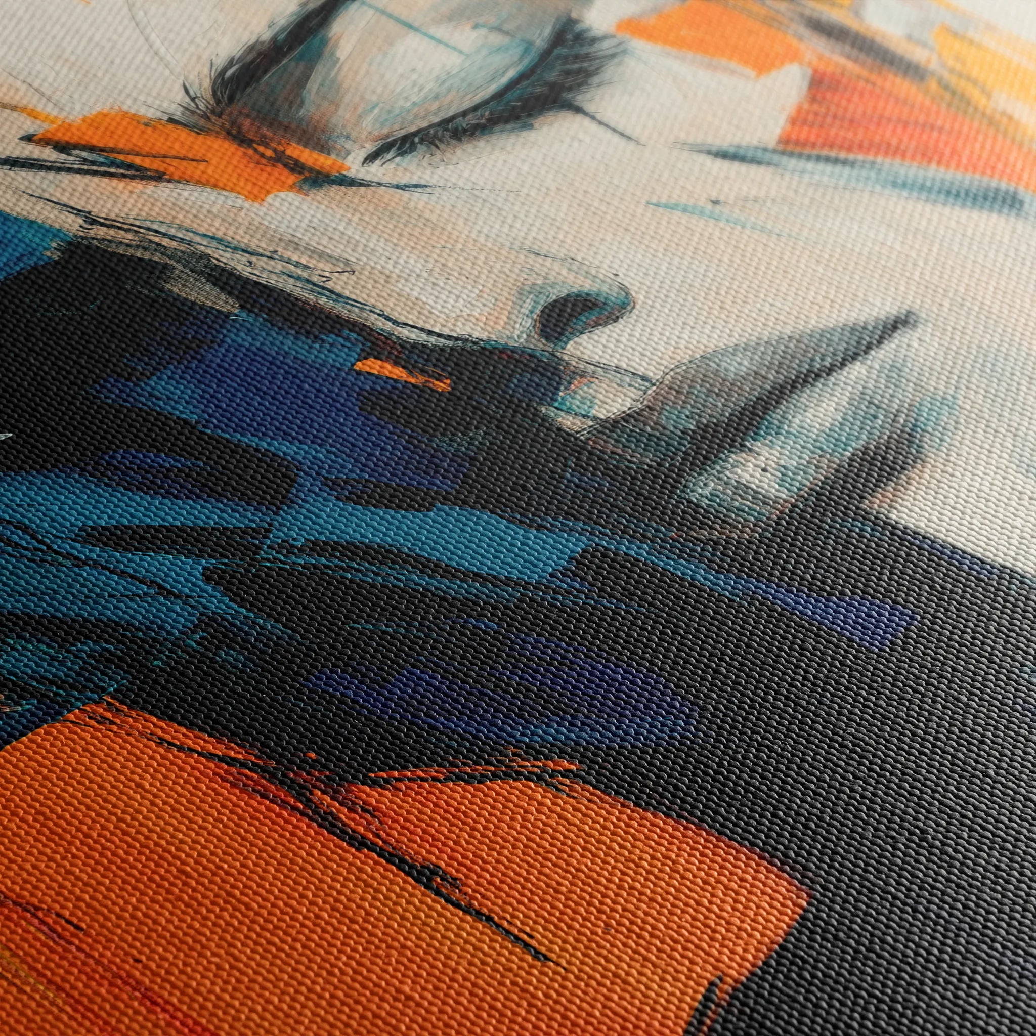 Portrait 077 Canvas Art 18" x 24" / 45 x 60 cm / Black