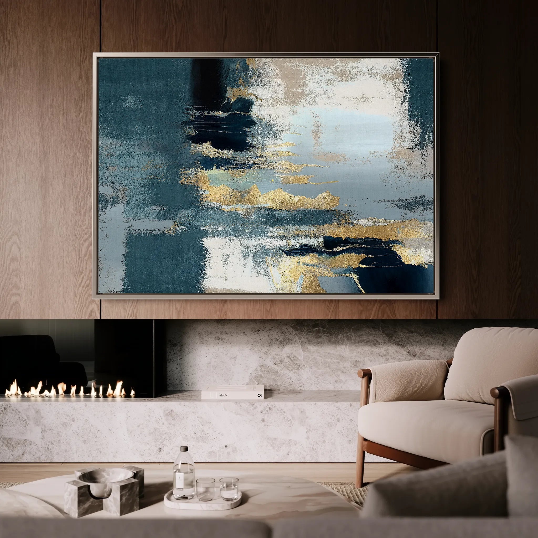 Abstract 078 Canvas Art 18" x 24" / 45 x 60 cm / Black
