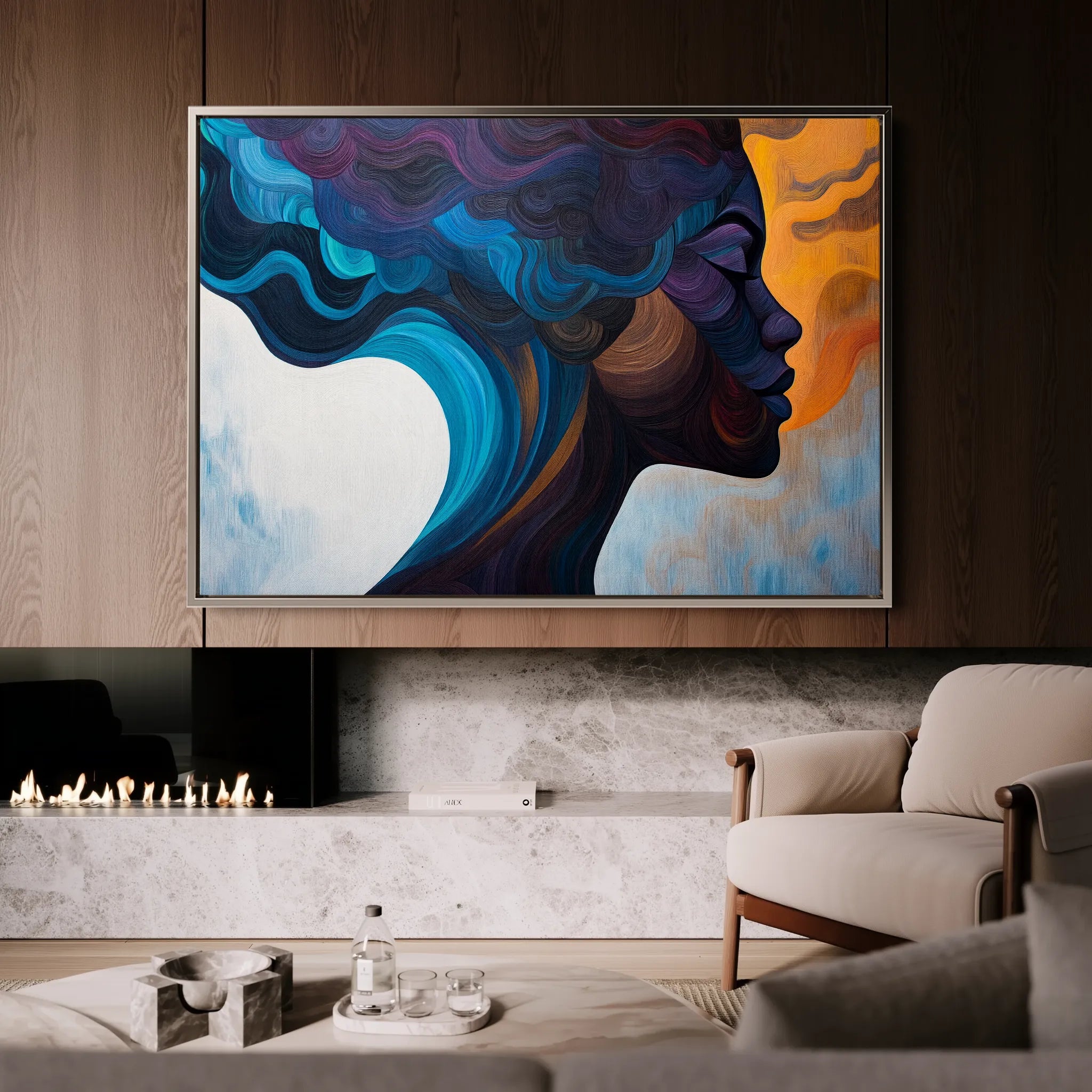 Portrait 081 Canvas Art 18" x 24" / 45 x 60 cm / Black