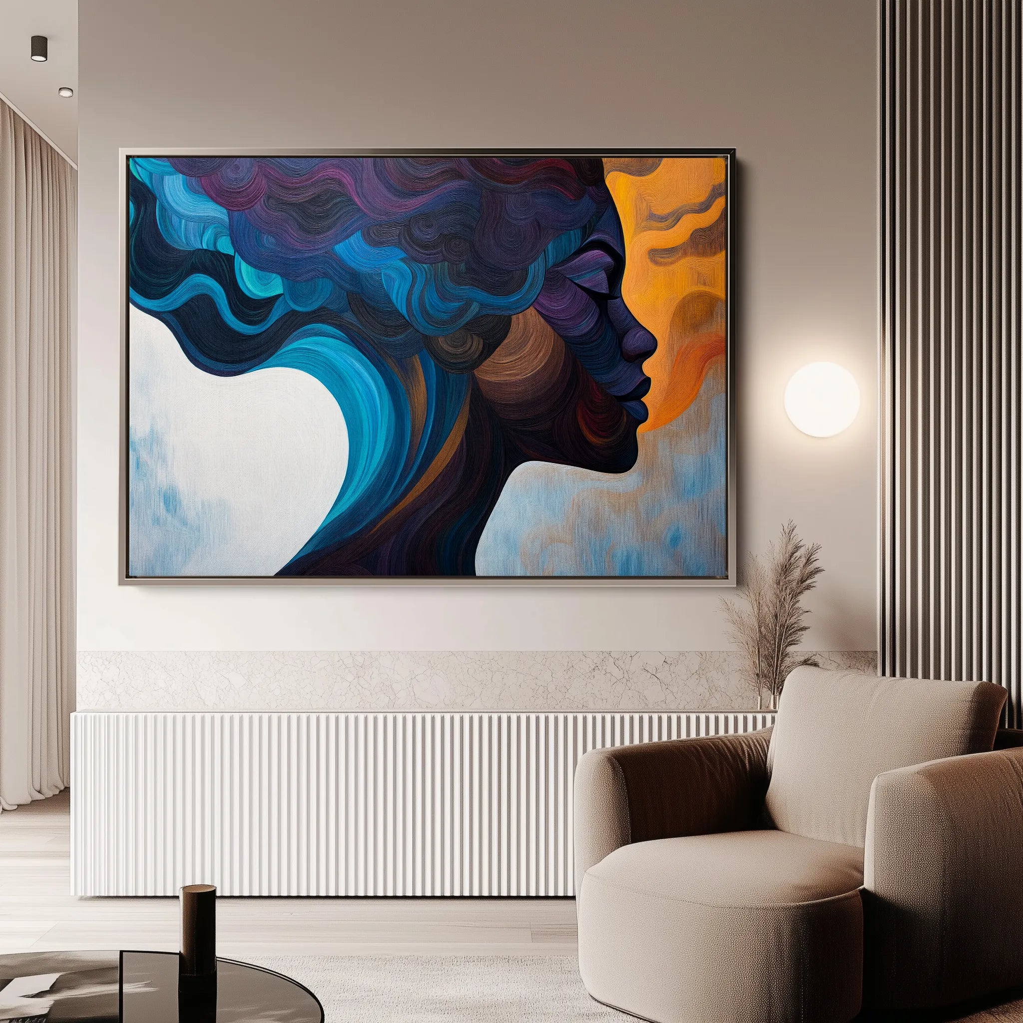 Portrait 081 Canvas Art 18" x 24" / 45 x 60 cm / Black