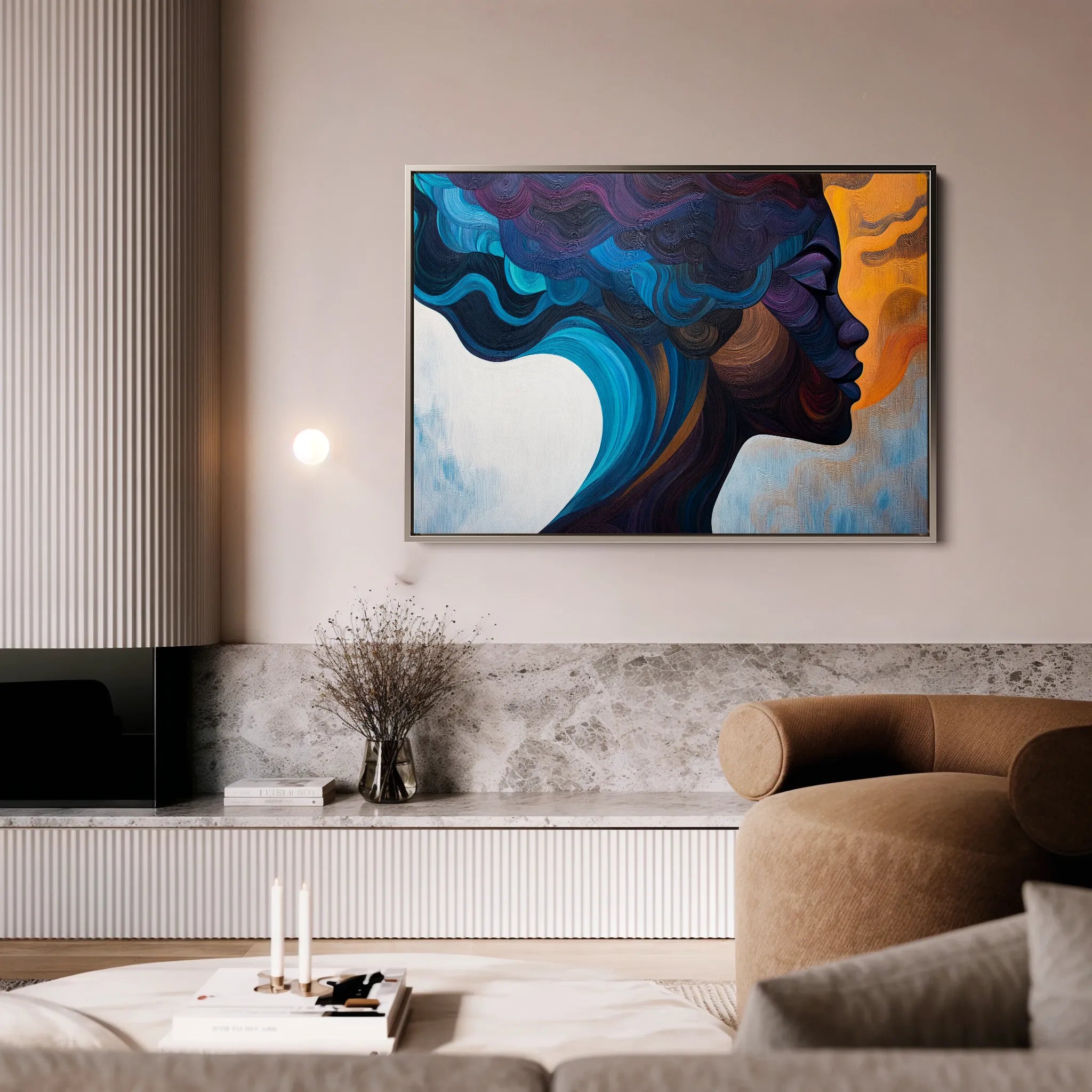 Portrait 081 Canvas Art 18" x 24" / 45 x 60 cm / Black