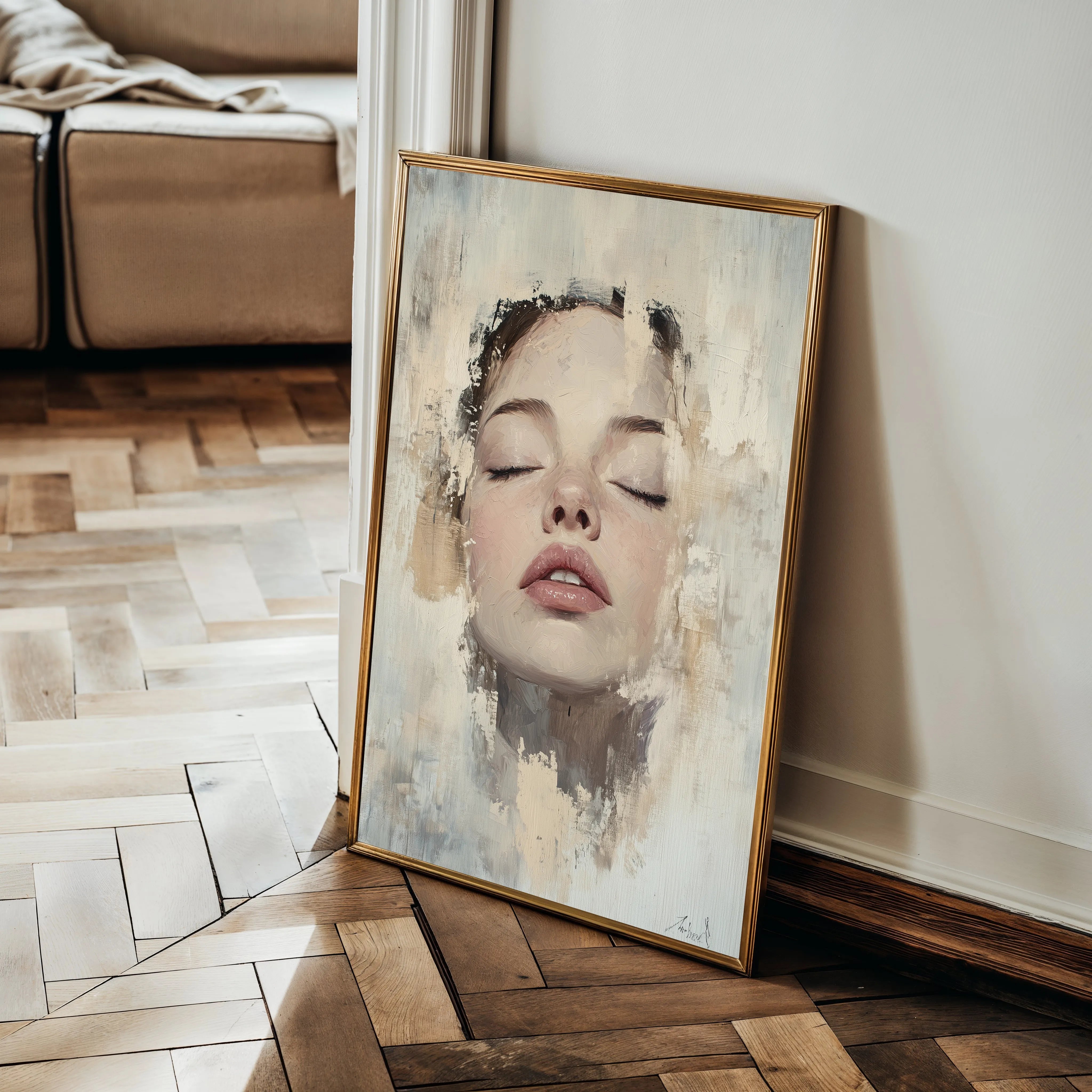 Portrait 082 Canvas Art 18" x 24" / 45 x 60 cm / Black