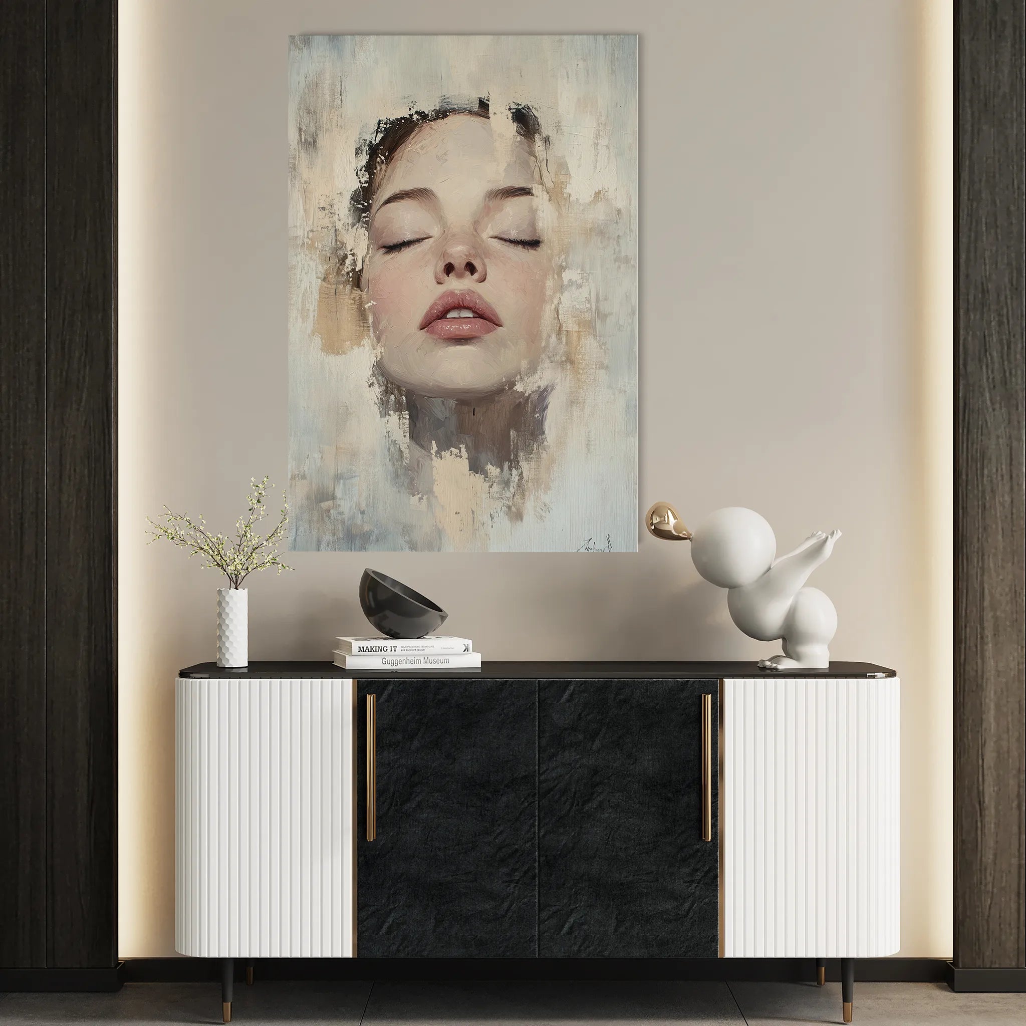 Portrait 082 Canvas Art 18" x 24" / 45 x 60 cm / Black