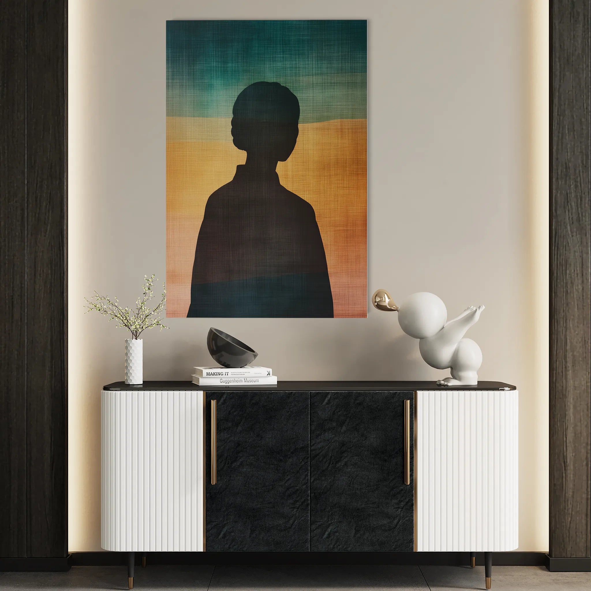 Portrait 083 Canvas Art 18" x 24" / 45 x 60 cm / Black