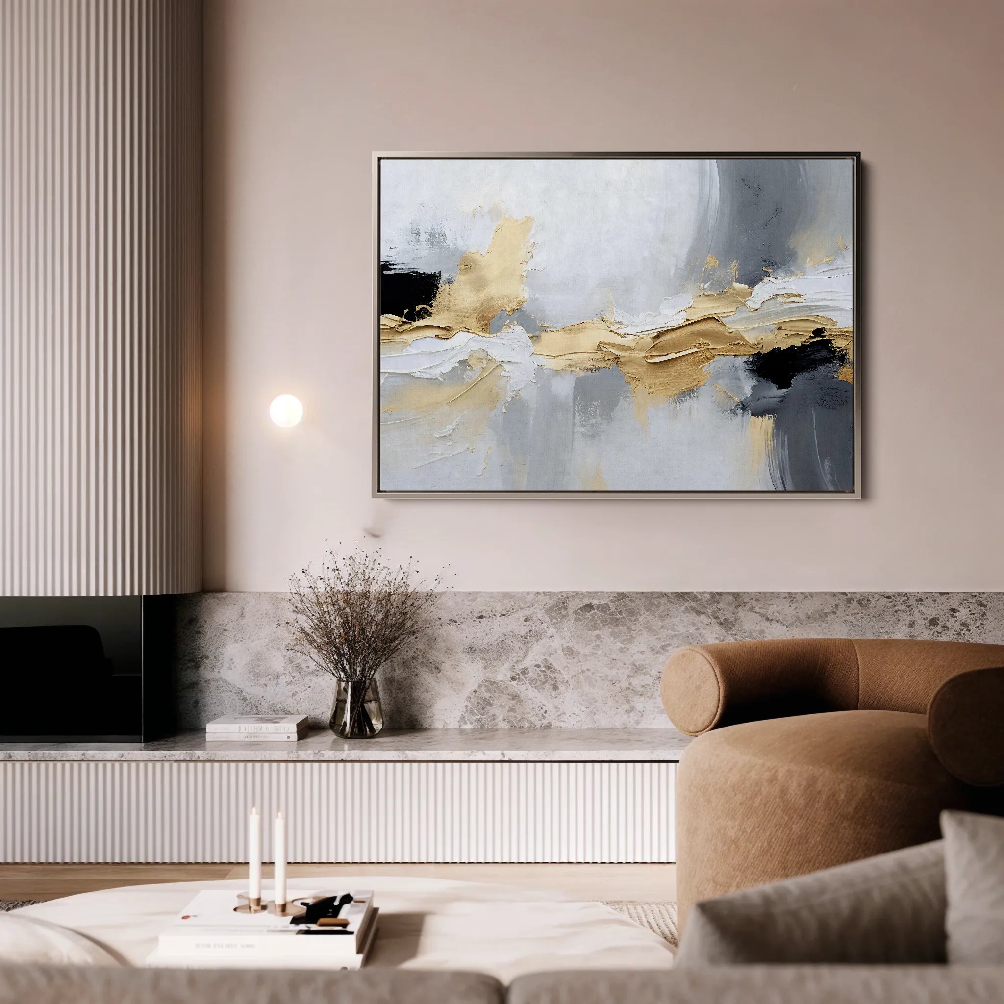 Abstract 084 Canvas Art 18" x 24" / 45 x 60 cm / Black