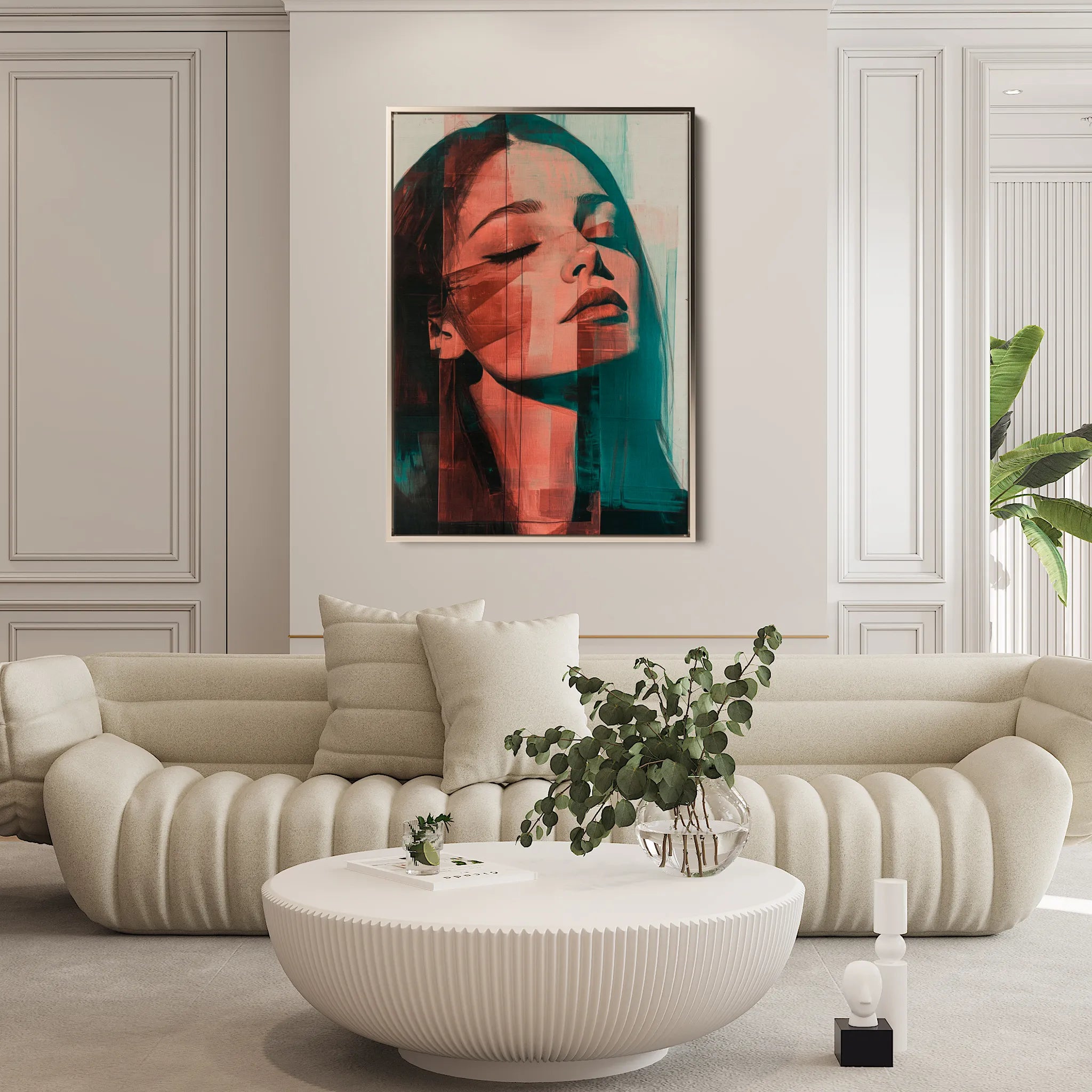 Portrait 084 Canvas Art 18" x 24" / 45 x 60 cm / Black