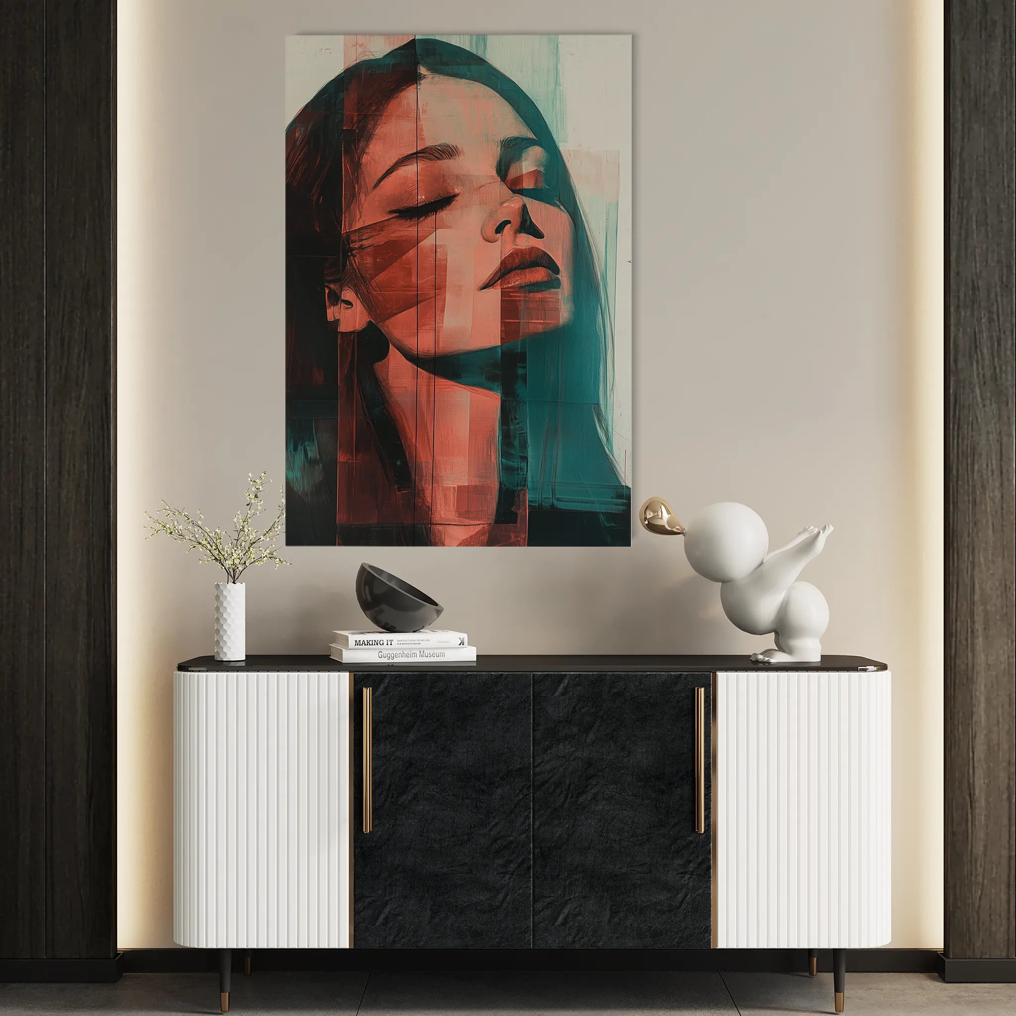 Portrait 084 Canvas Art 18" x 24" / 45 x 60 cm / Black