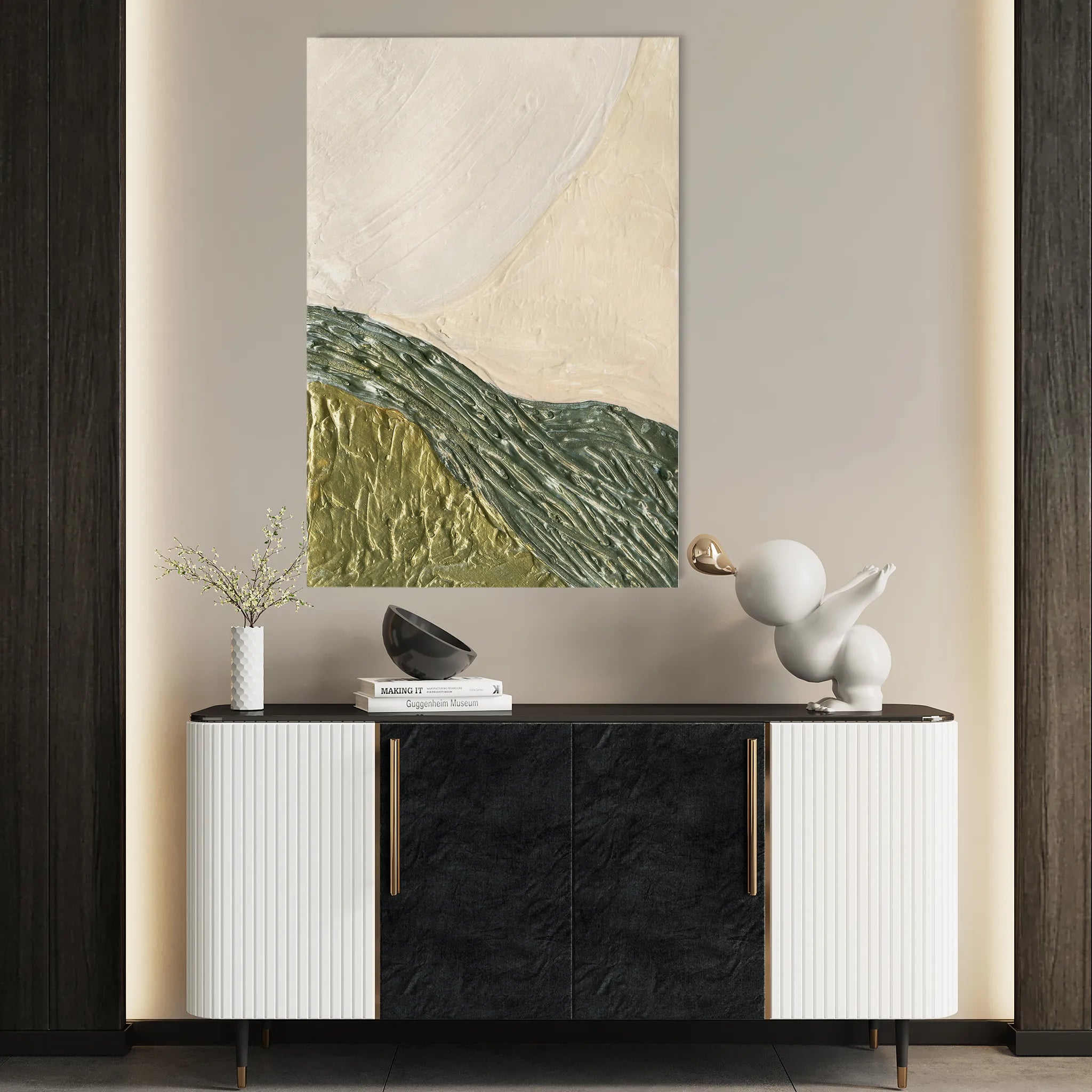 Abstract 085 Canvas Art 18" x 24" / 45 x 60 cm / Black