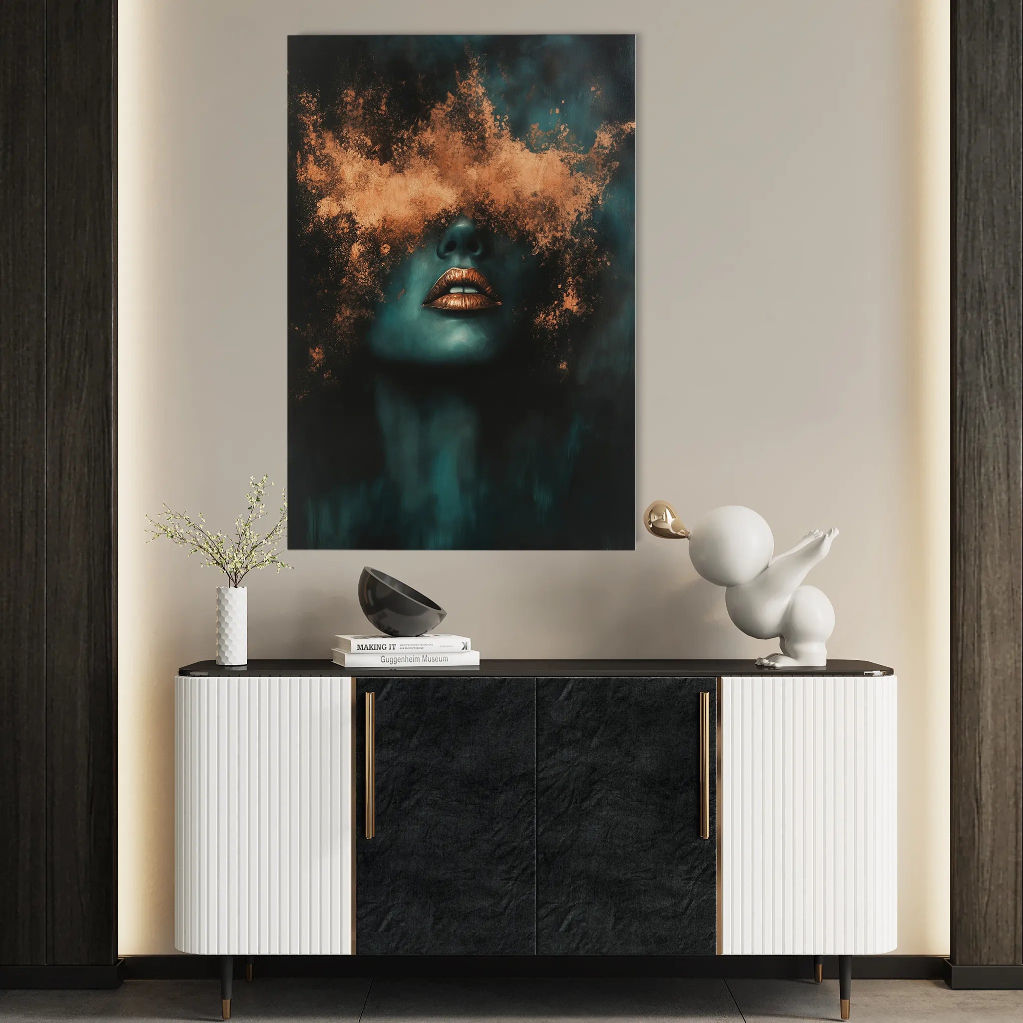 Portrait 085 Canvas Art 18" x 24" / 45 x 60 cm / Black
