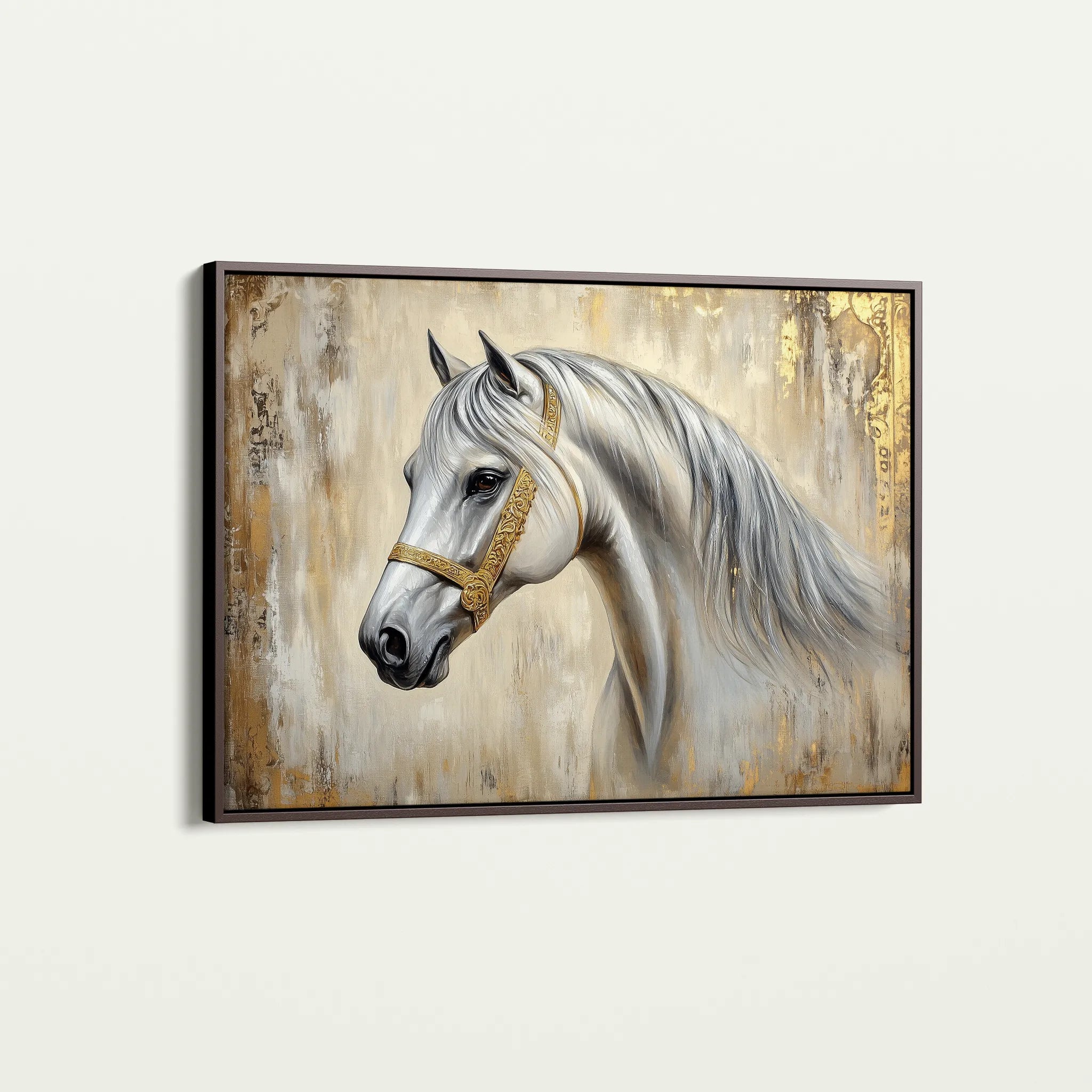 Horses 086 Canvas Art 18" x 24" / 45 x 60 cm / Black