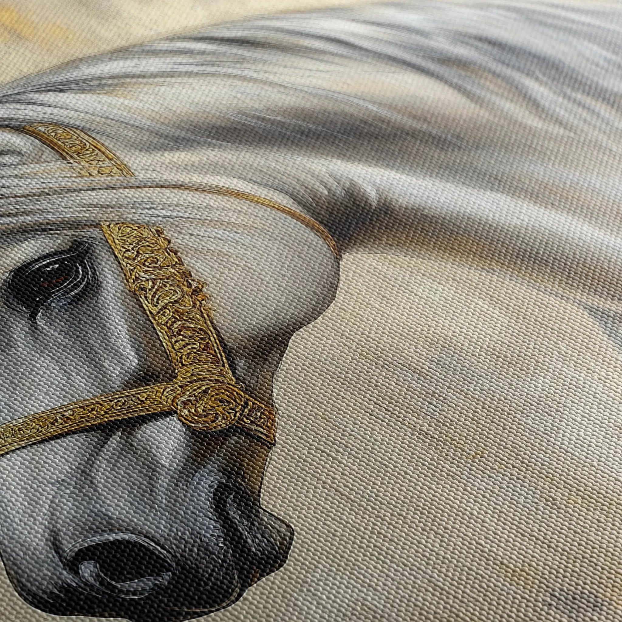 Horses 086 Canvas Art 18" x 24" / 45 x 60 cm / Black