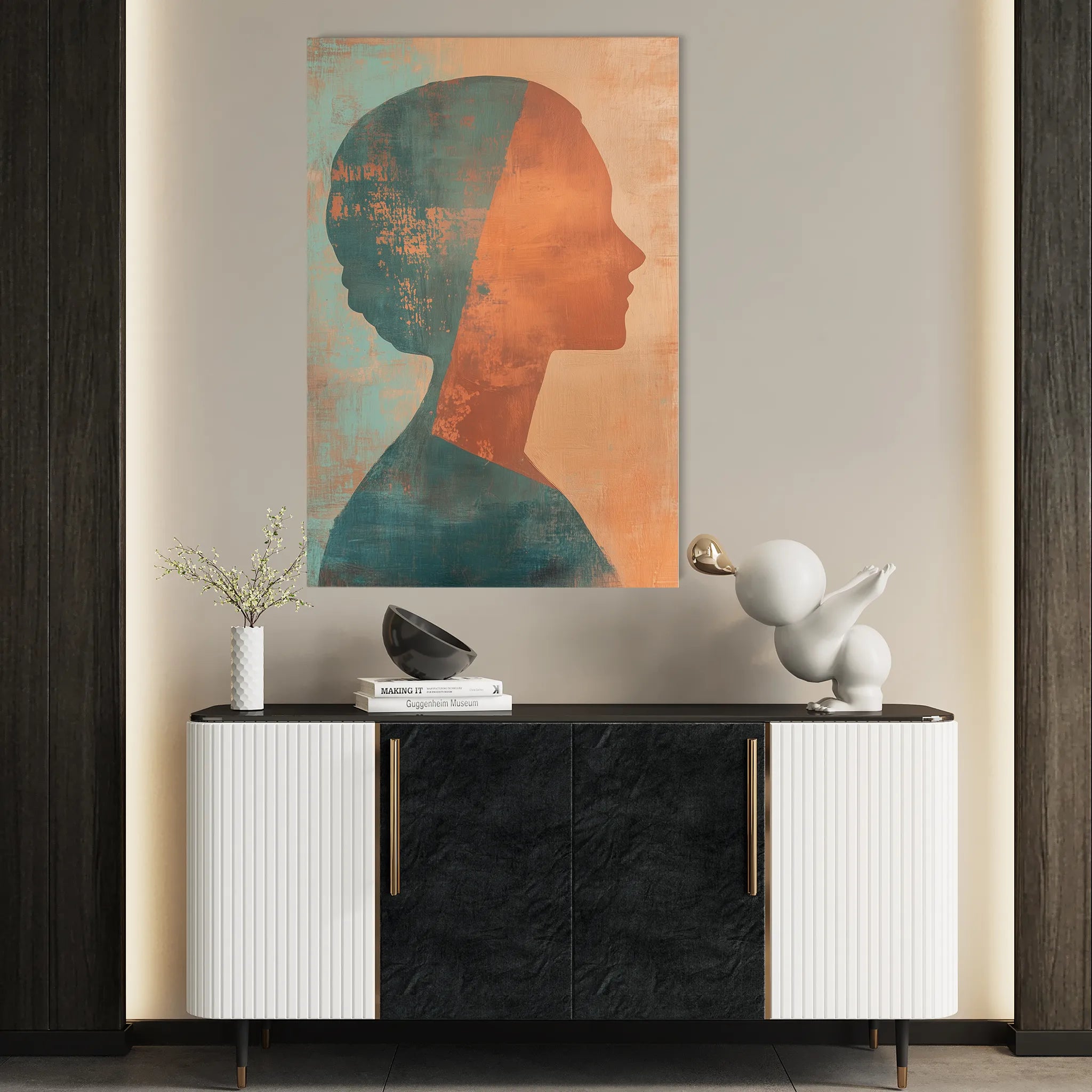 Portrait 086 Canvas Art 18" x 24" / 45 x 60 cm / Black