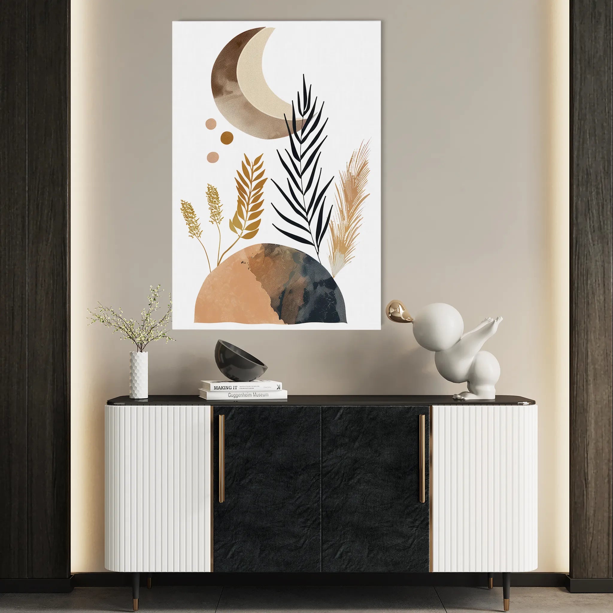 Boho 087 Canvas Art 18" x 24" / 45 x 60 cm / Black