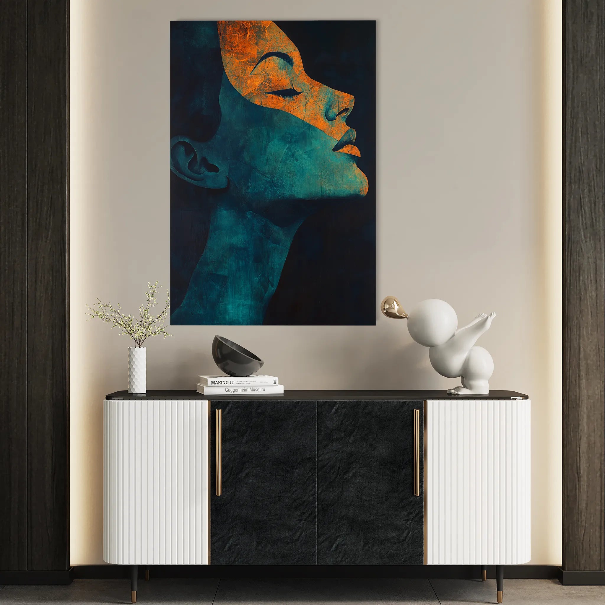 Portrait 087 Canvas Art 18" x 24" / 45 x 60 cm / Black