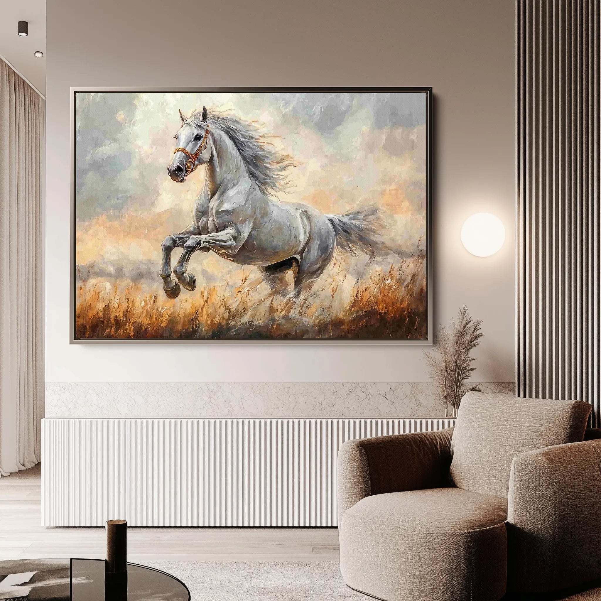 Horses 088 Canvas Art 18" x 24" / 45 x 60 cm / Black