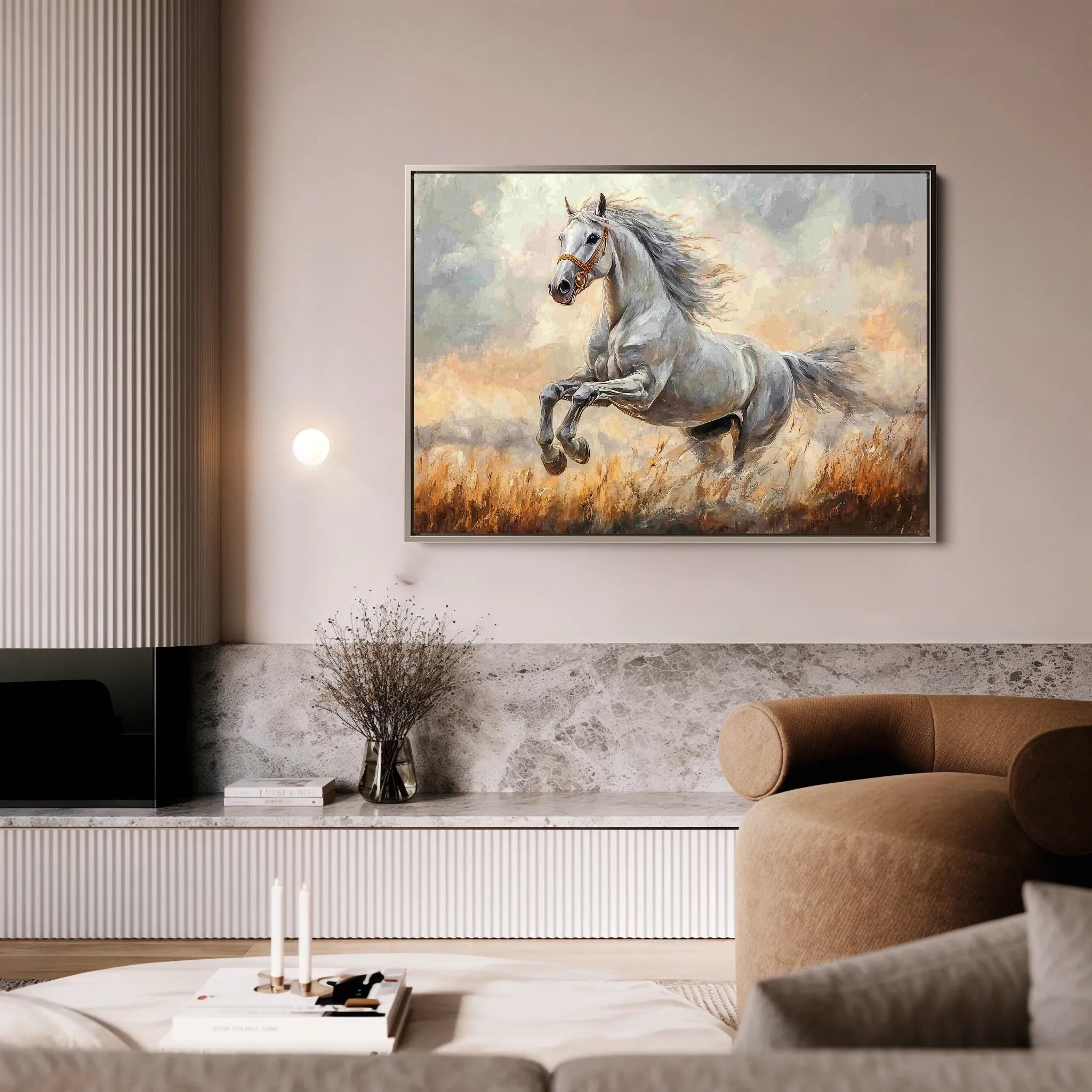 Horses 088 Canvas Art 18" x 24" / 45 x 60 cm / Black