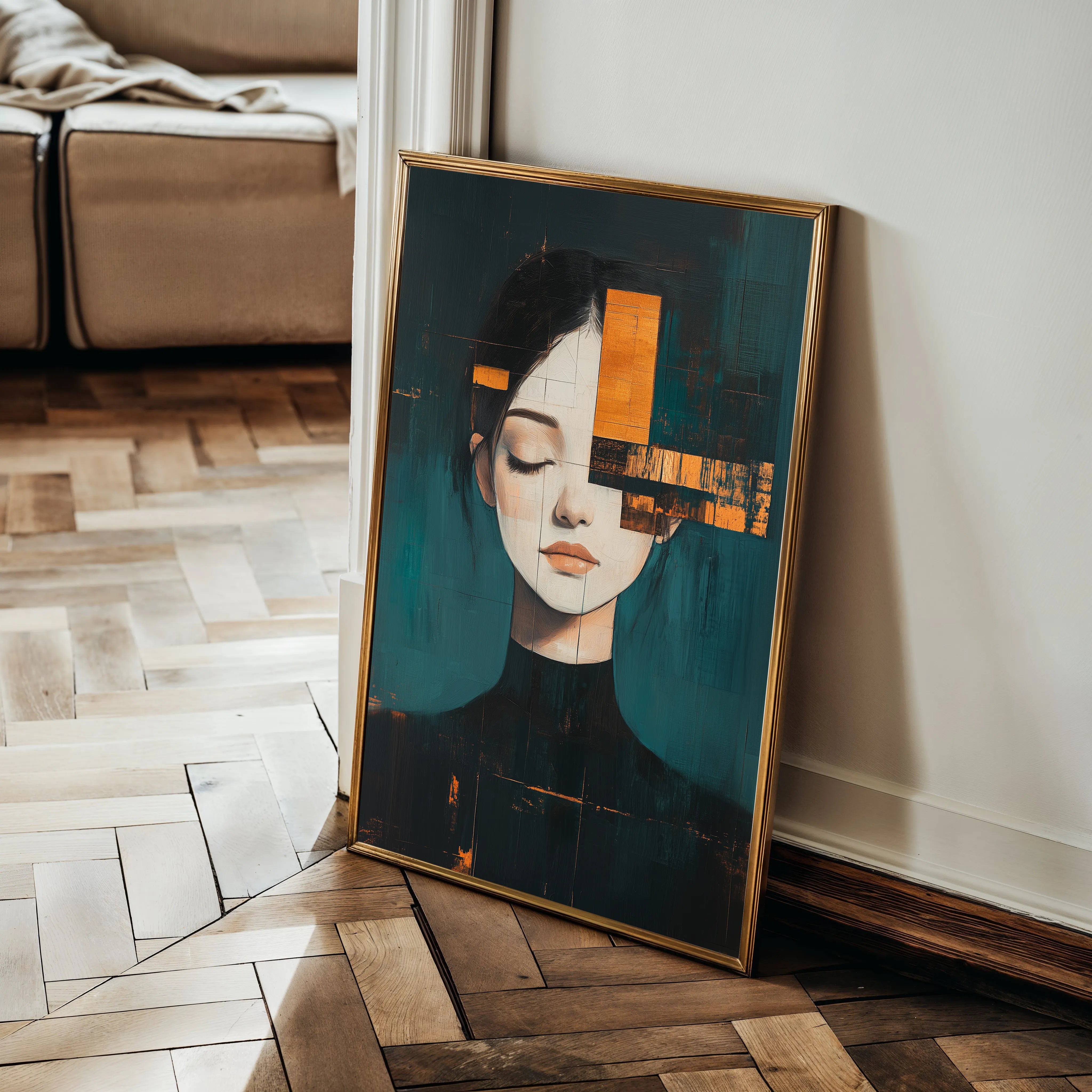 Portrait 088 Canvas Art 18" x 24" / 45 x 60 cm / Black