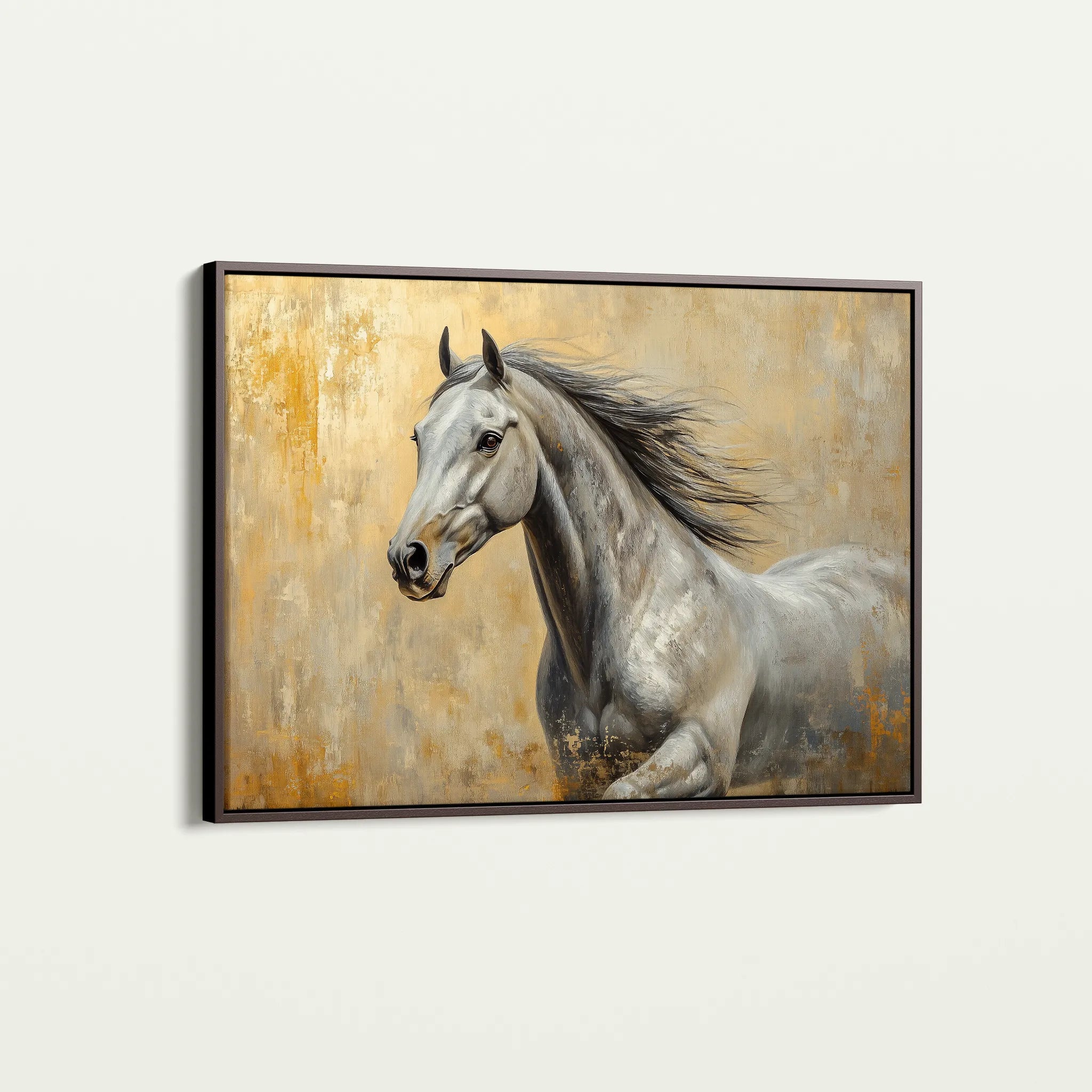 Horses 089 Canvas Art 18" x 24" / 45 x 60 cm / Black