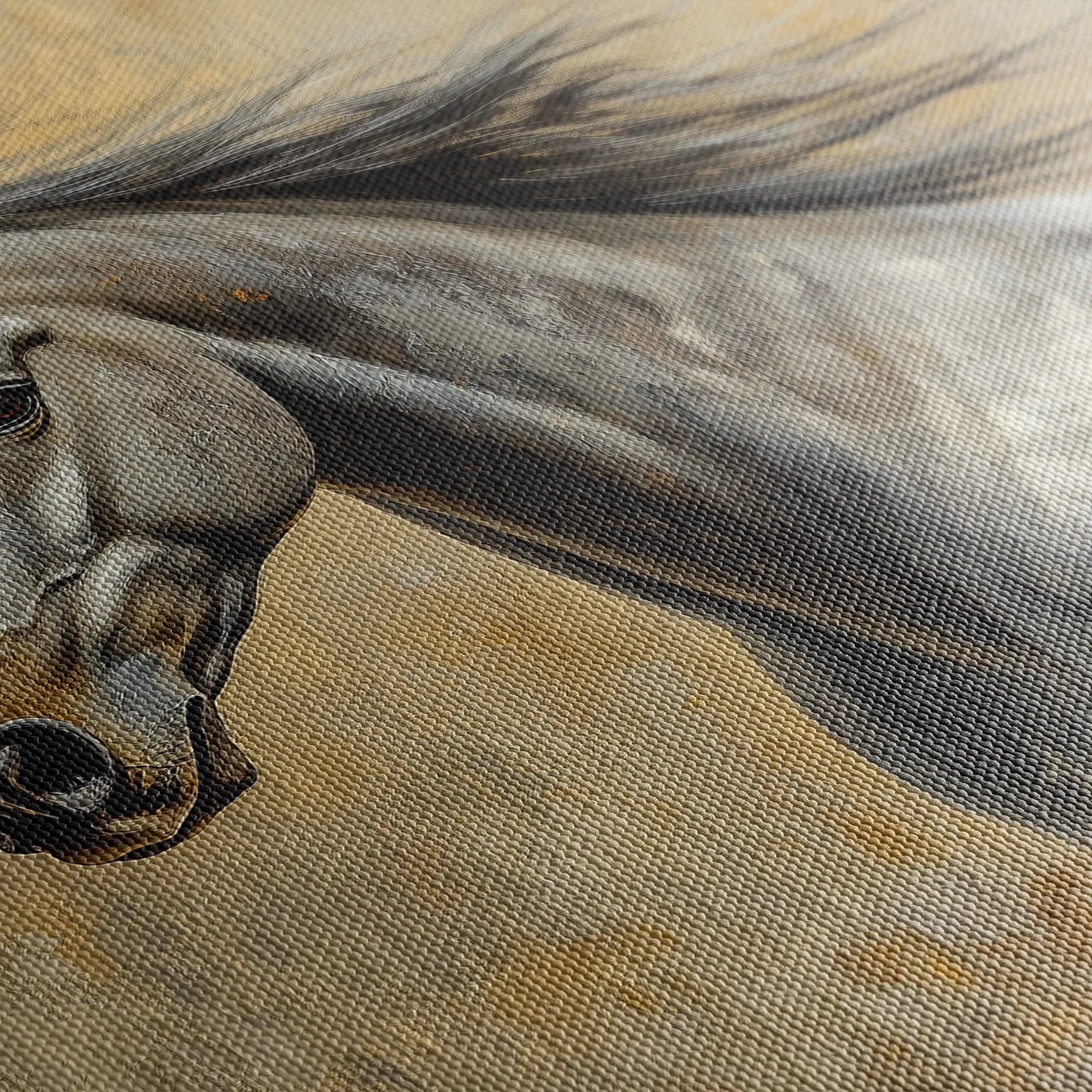 Horses 089 Canvas Art 18" x 24" / 45 x 60 cm / Black