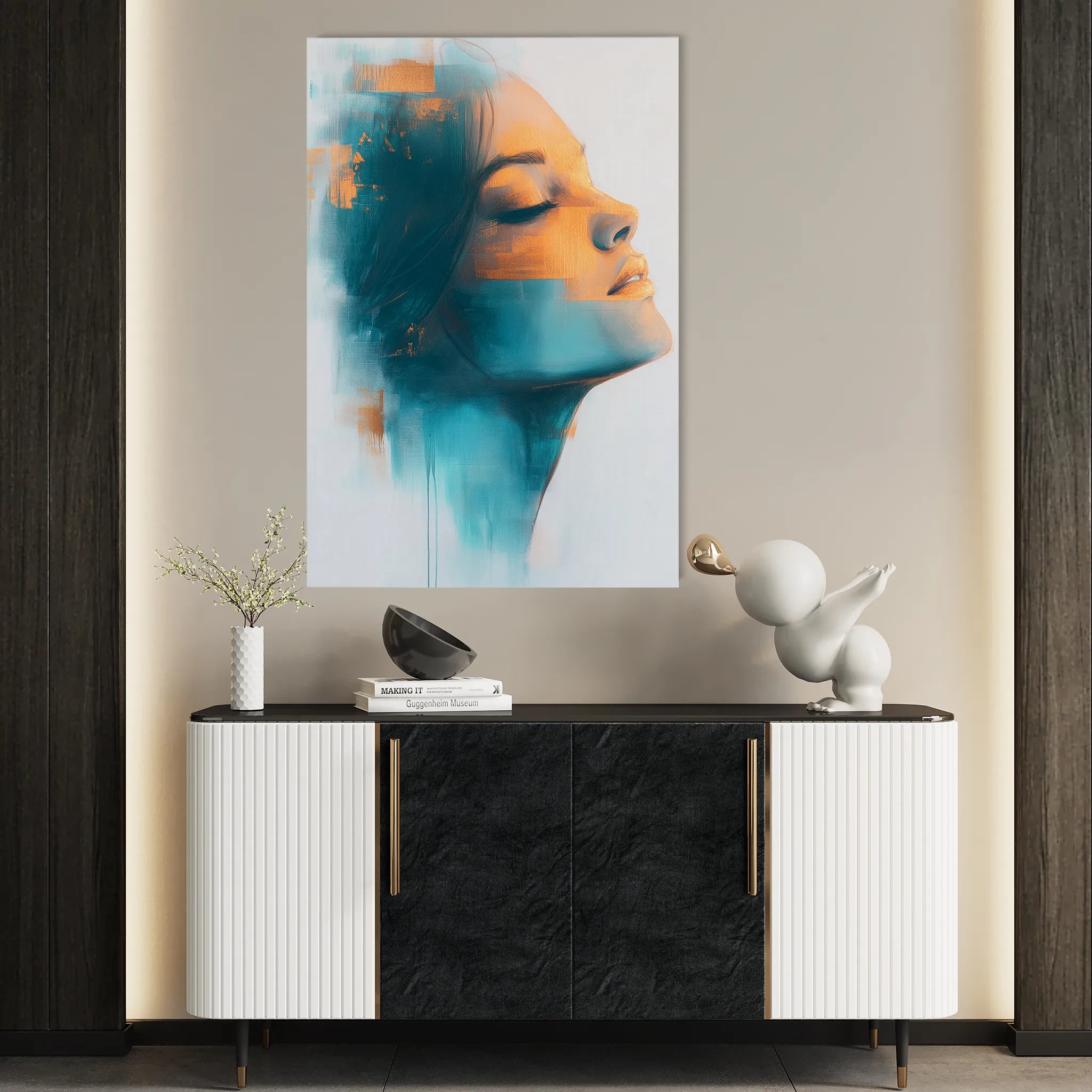 Portrait 089 Canvas Art 18" x 24" / 45 x 60 cm / Black