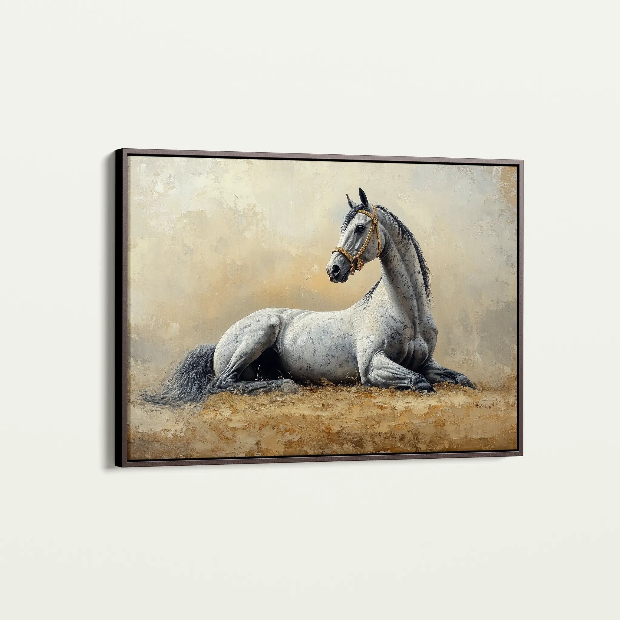 Horses 090 Canvas Art 18" x 24" / 45 x 60 cm / Black