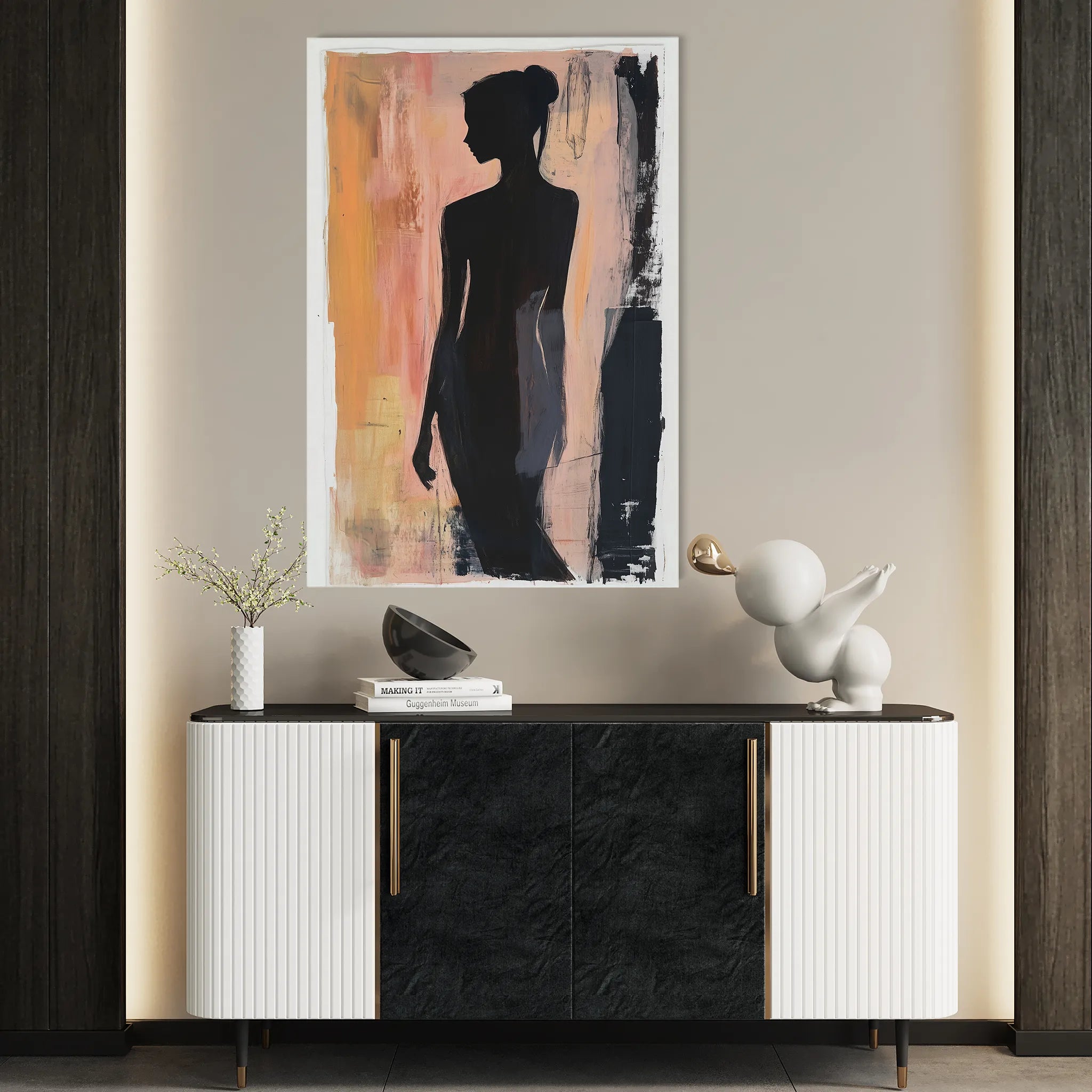 Portrait 090 Canvas Art 18" x 24" / 45 x 60 cm / Black
