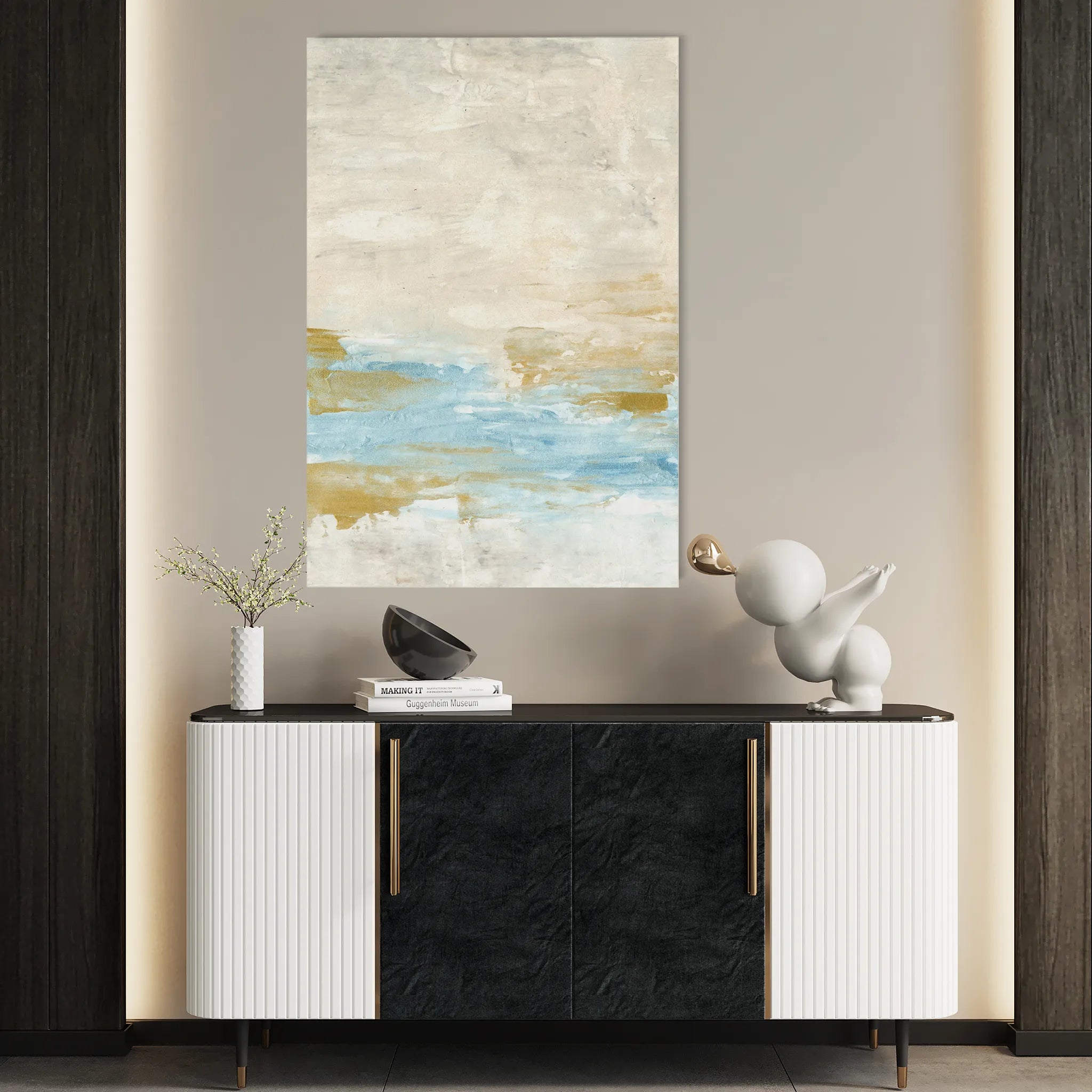 Abstract 091 Canvas Art 18" x 24" / 45 x 60 cm / Black