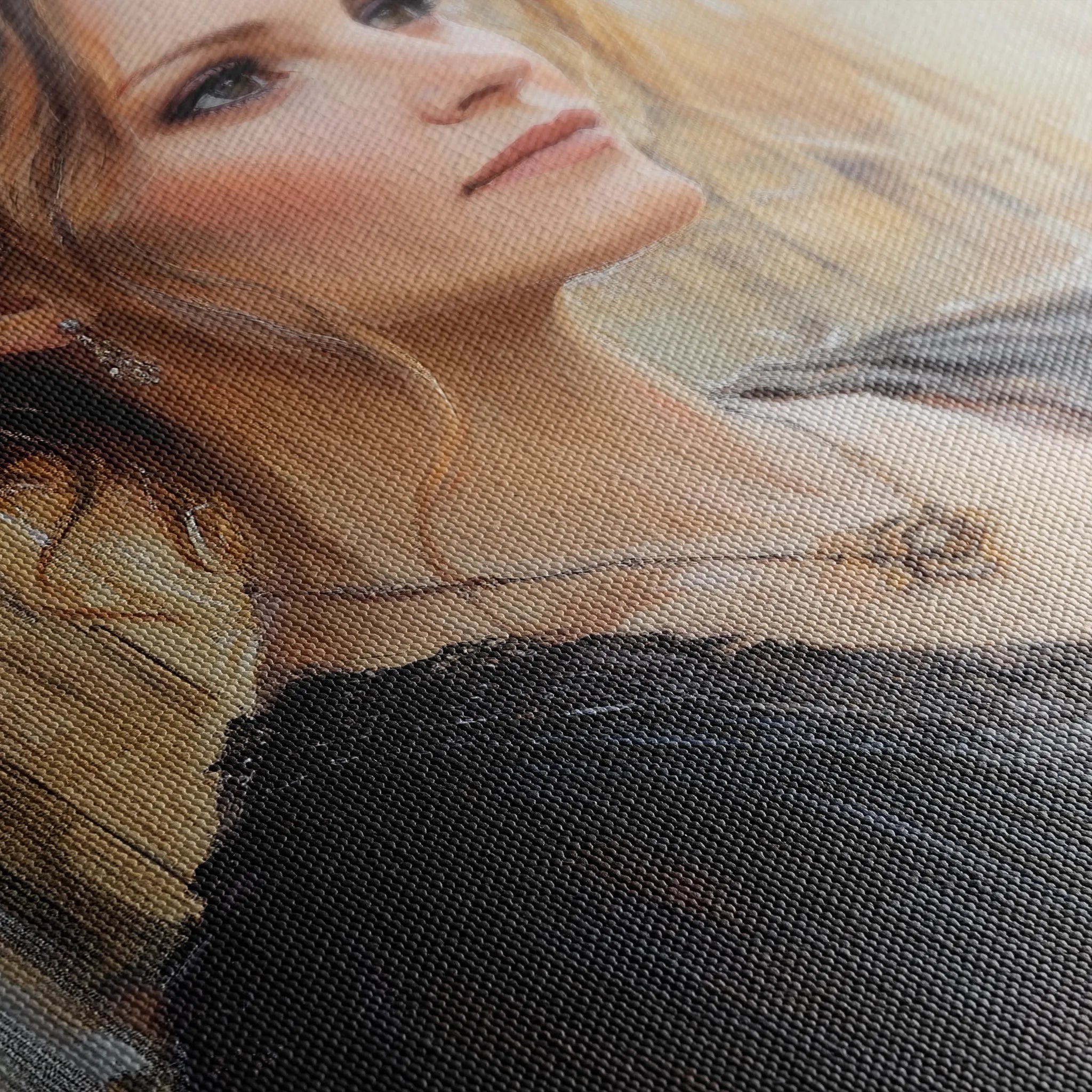 Portrait 091 Canvas Art 18" x 24" / 45 x 60 cm / Black