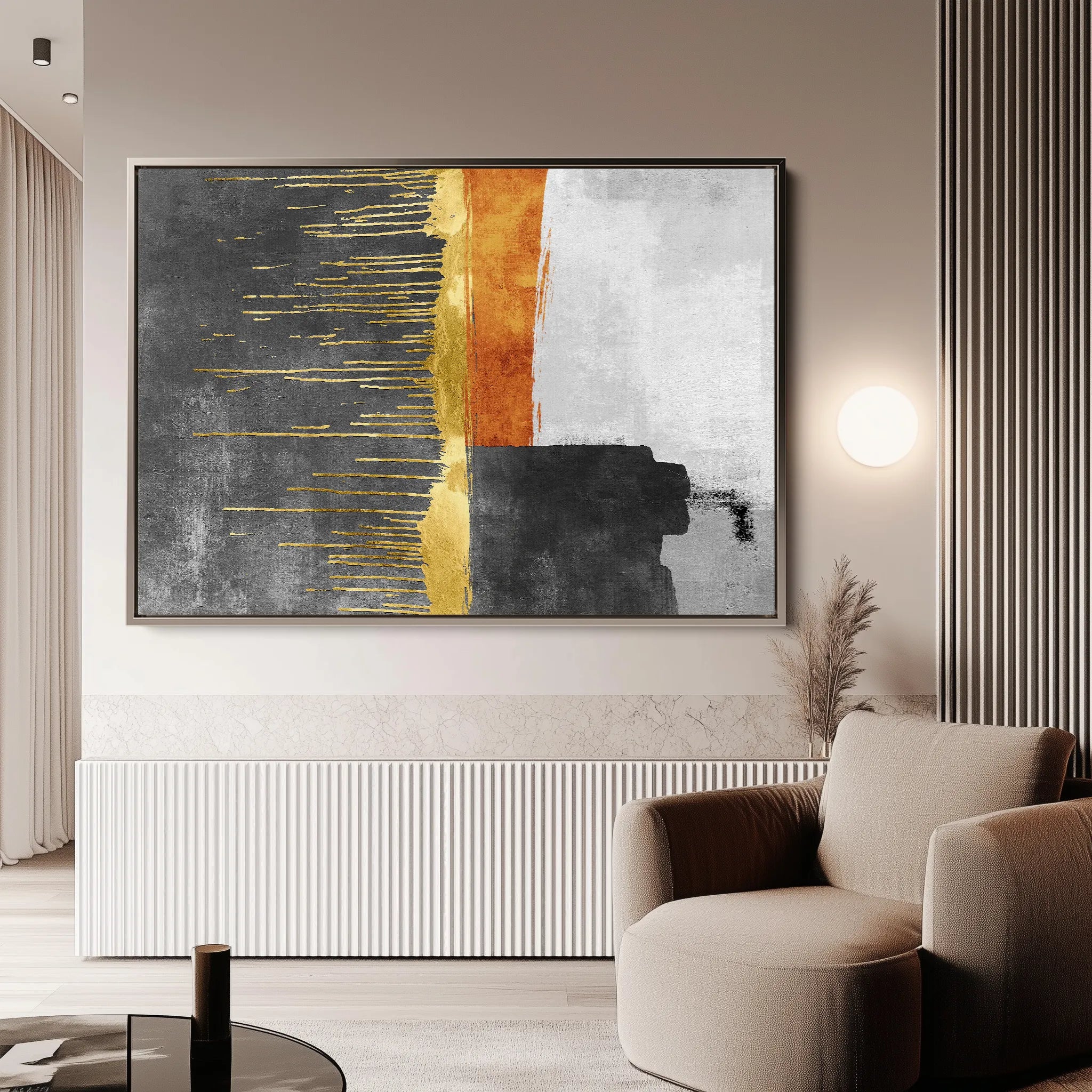 Abstract 092 Canvas Art 18" x 24" / 45 x 60 cm / Black