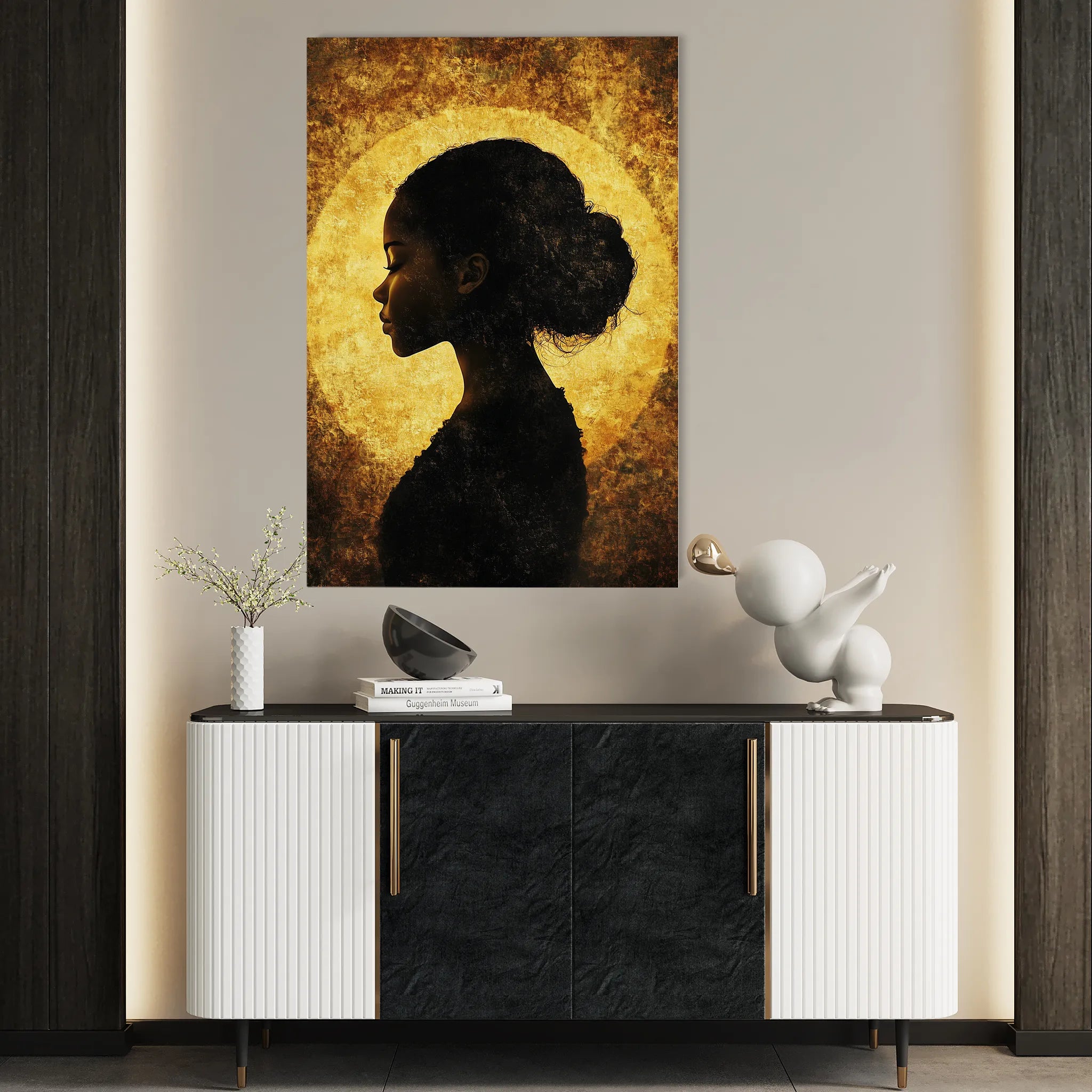 Portrait 092 Canvas Art 18" x 24" / 45 x 60 cm / Black