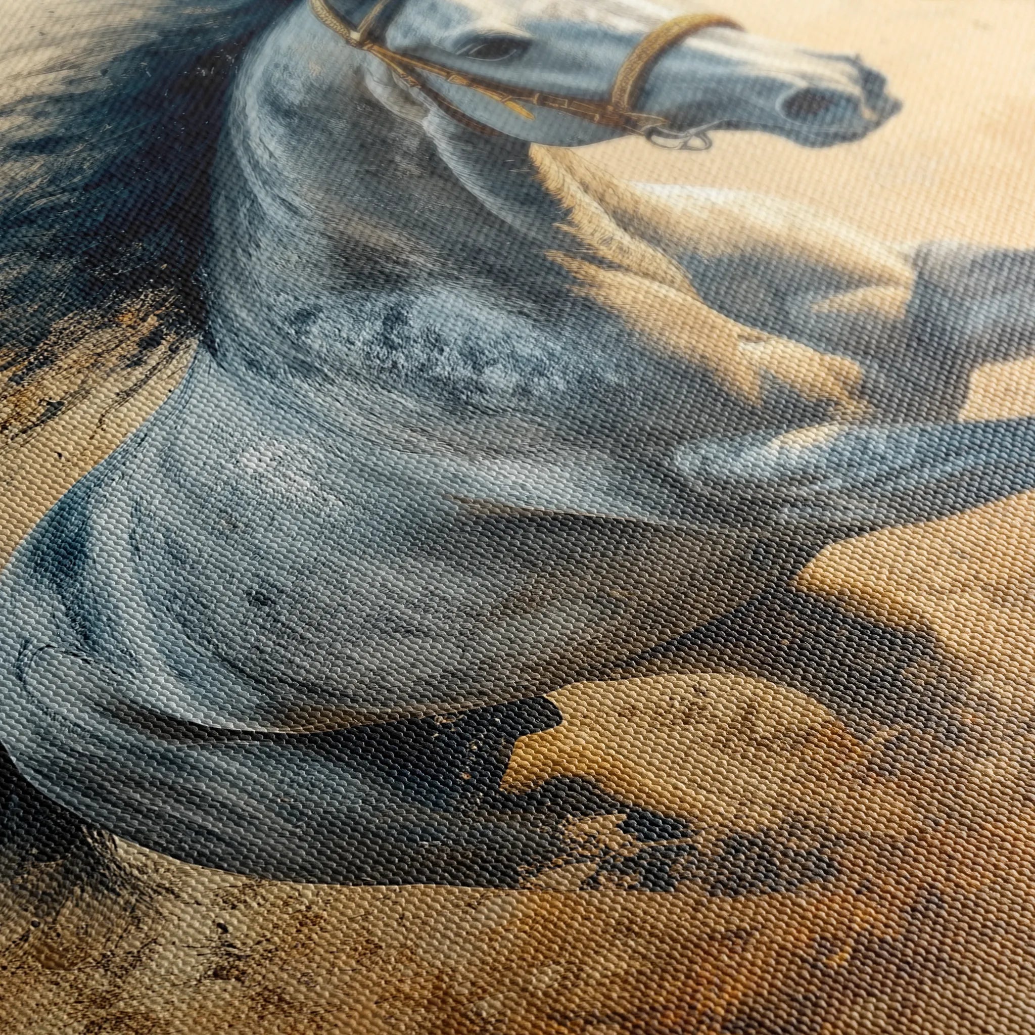 Horses 094 Canvas Art 18" x 24" / 45 x 60 cm / Black